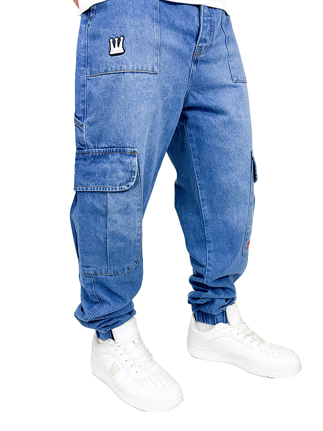 Worker Baggy Jeans Blau im Cargo-Look Worker Baggy Jeans Blau im Cargo-Look