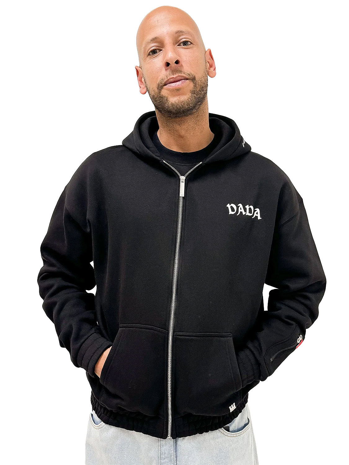 Urban Zip Hoodie mit Kapuze und Rückenstickerei Urban Zip Hoodie mit Kapuze und Rückenstickerei