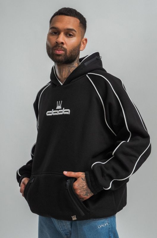 Hoodie mit Logo und Kontrastdetails Stickereien Ärmeltasche Hoodie mit Logo und Kontrastdetails Stickereien Ärmeltasche