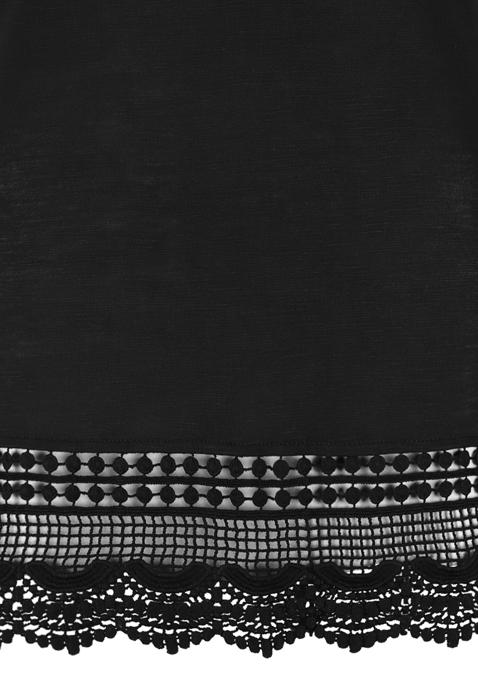 Spaghetti Kleid-Top mit Häkelsaumdetails Spaghetti Kleid-Top mit Häkelsaumdetails