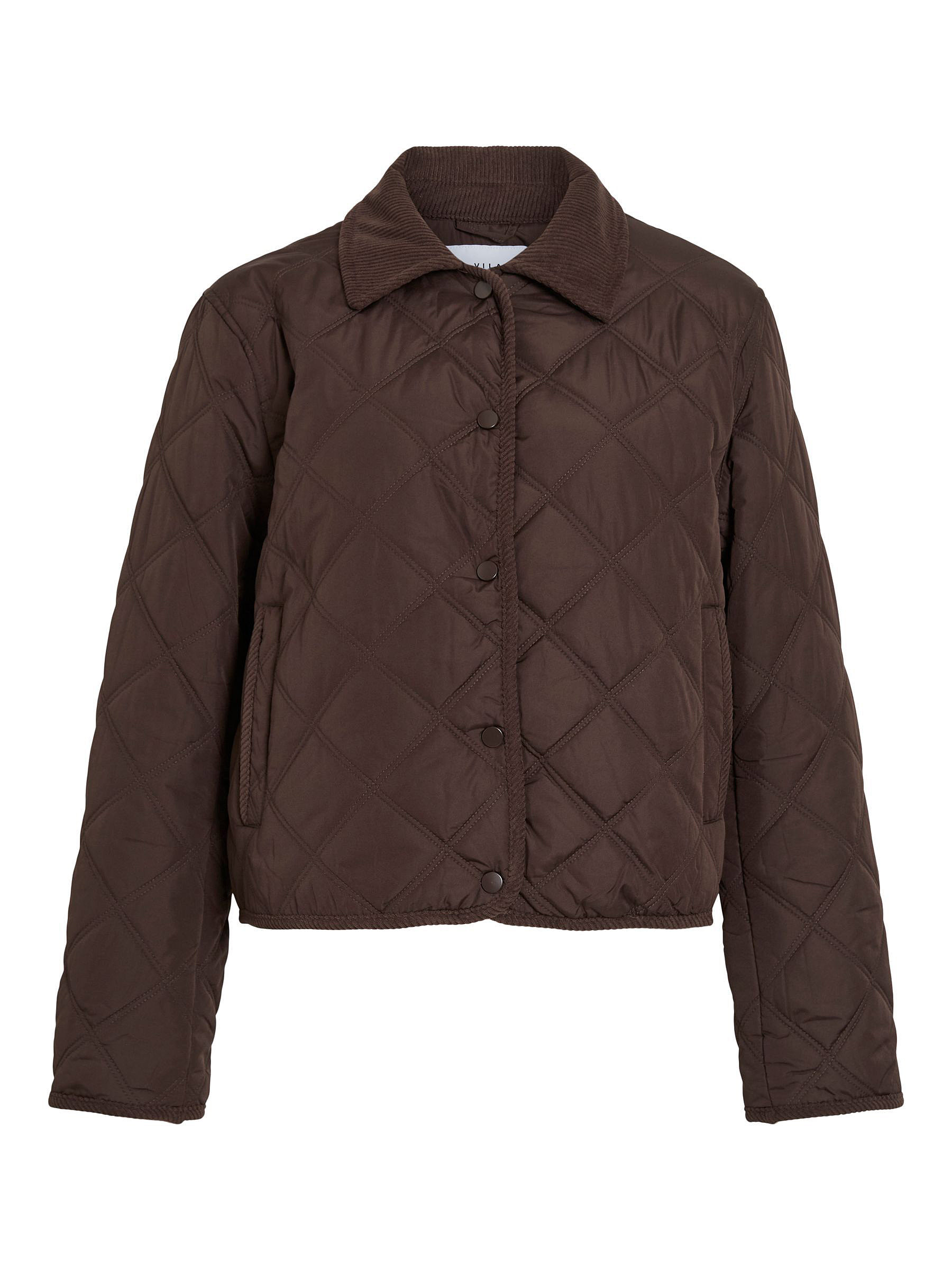 Gesteppte Jacke mit Kragen und Druckknopfverschluss Gesteppte Jacke mit Kragen und Druckknopfverschluss