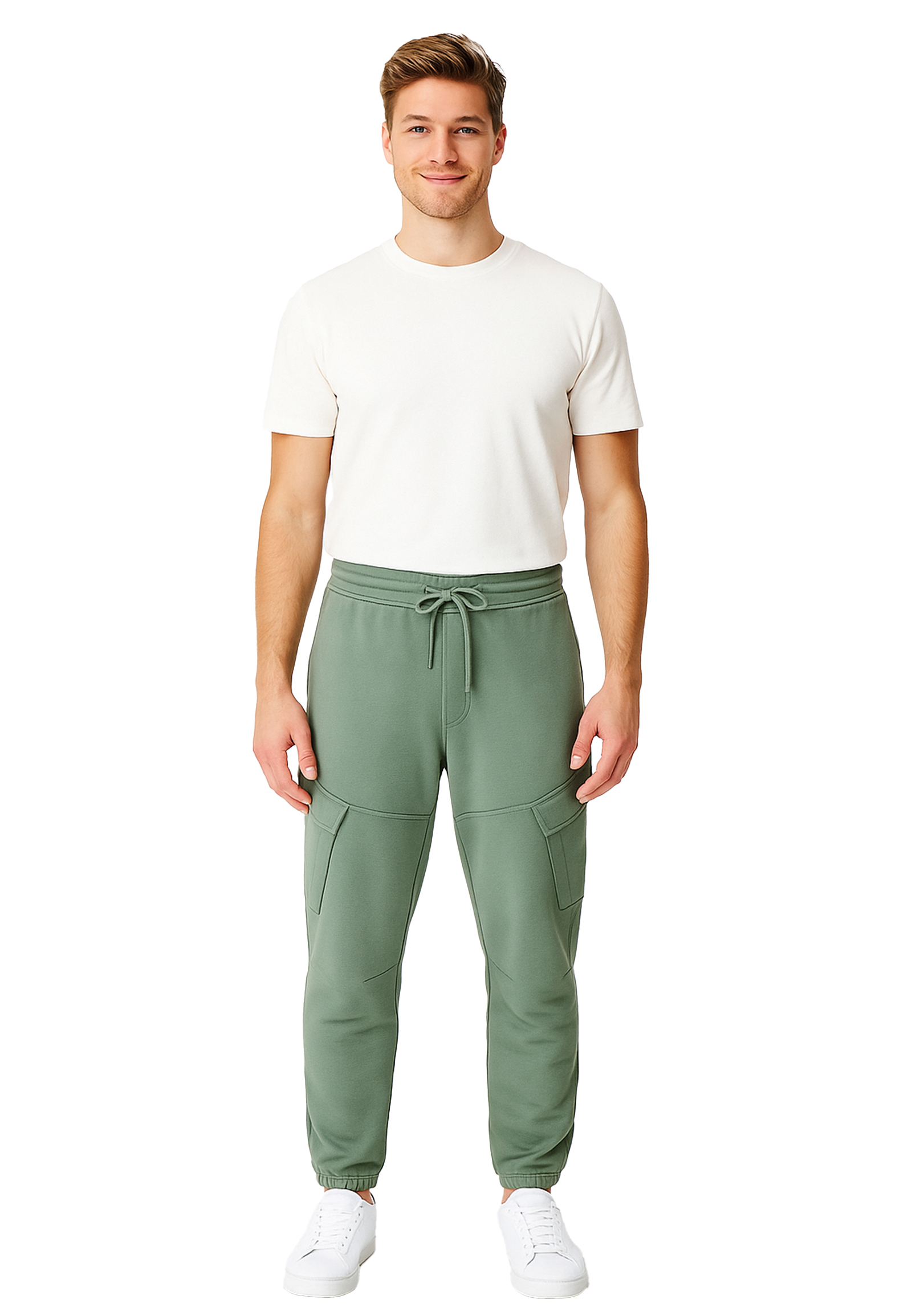 Moderne Cargo Hose mit Taschen und elastischem Bund Moderne Cargo Hose mit Taschen und elastischem Bund