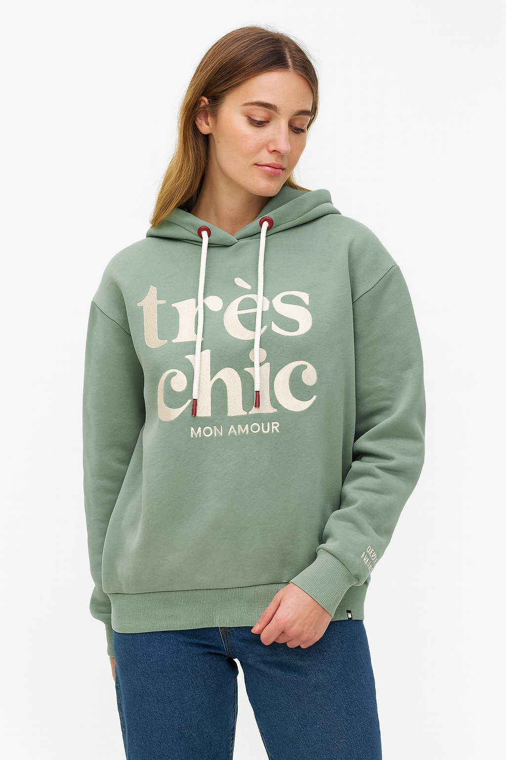 Kapuzensweatshirt mit Aufdruck und Stickerei Kapuzensweatshirt mit Aufdruck und Stickerei