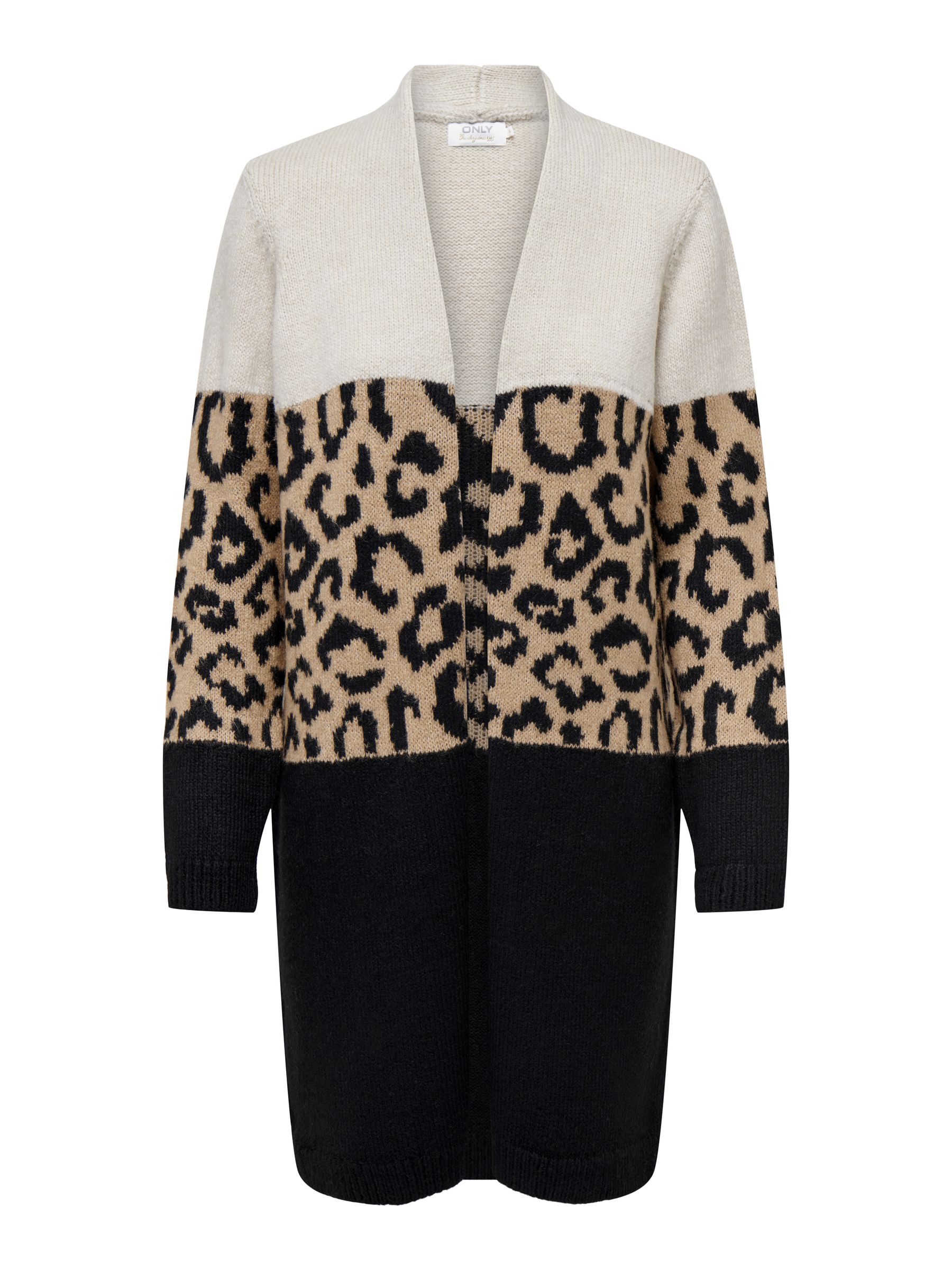 ONLY_FallWinter2023_4237611_15294968.jpg Leoparden-Print Strick-Cardigan mit offenem Design