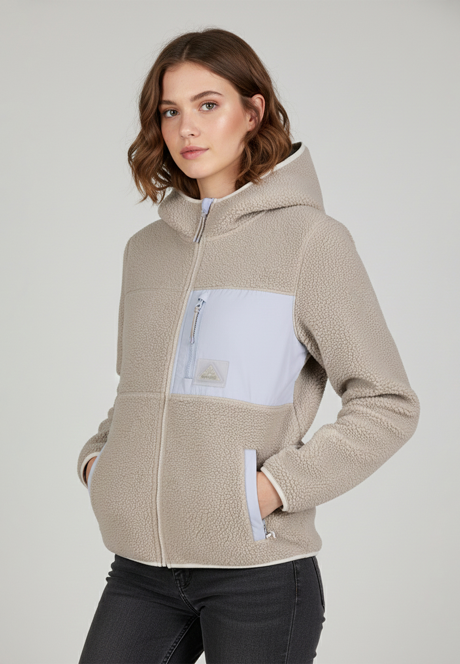 Kapuzenjacke mit Kängurutasche und Reißverschlusstaschen Kapuzenjacke mit Kängurutasche und Reißverschlusstaschen