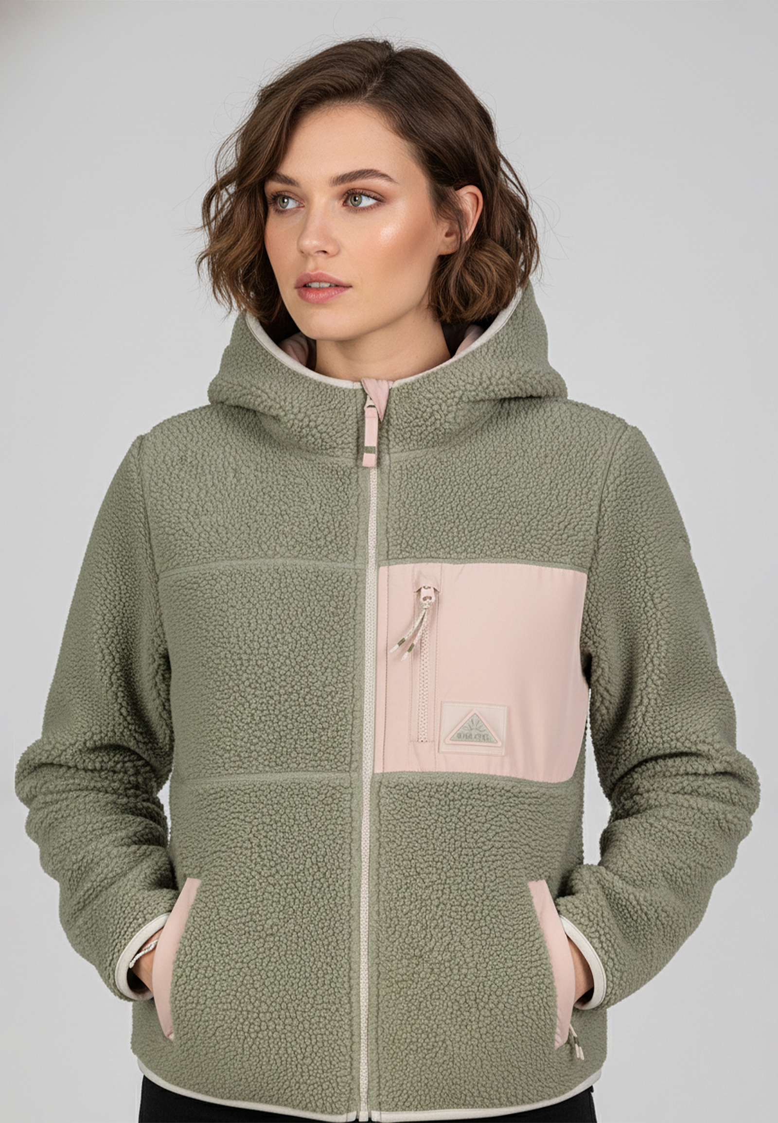 Kapuzenjacke mit Kängurutasche und Reißverschlusstaschen Kapuzenjacke mit Kängurutasche und Reißverschlusstaschen