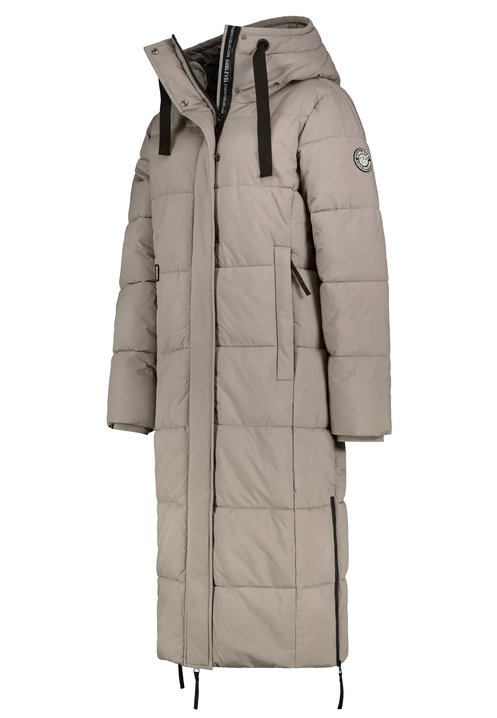 D50022X44541B1_21300_S1.jpg Langer gesteppter Mantel mit Kapuze und Taschen