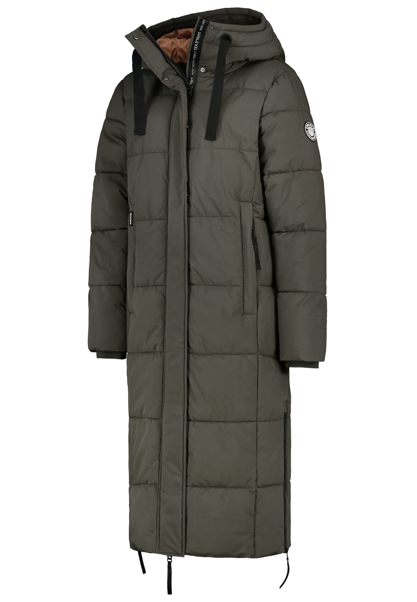 D50022X44541B2_12400_S1.jpg Langer gesteppter Mantel mit Kapuze und Taschen