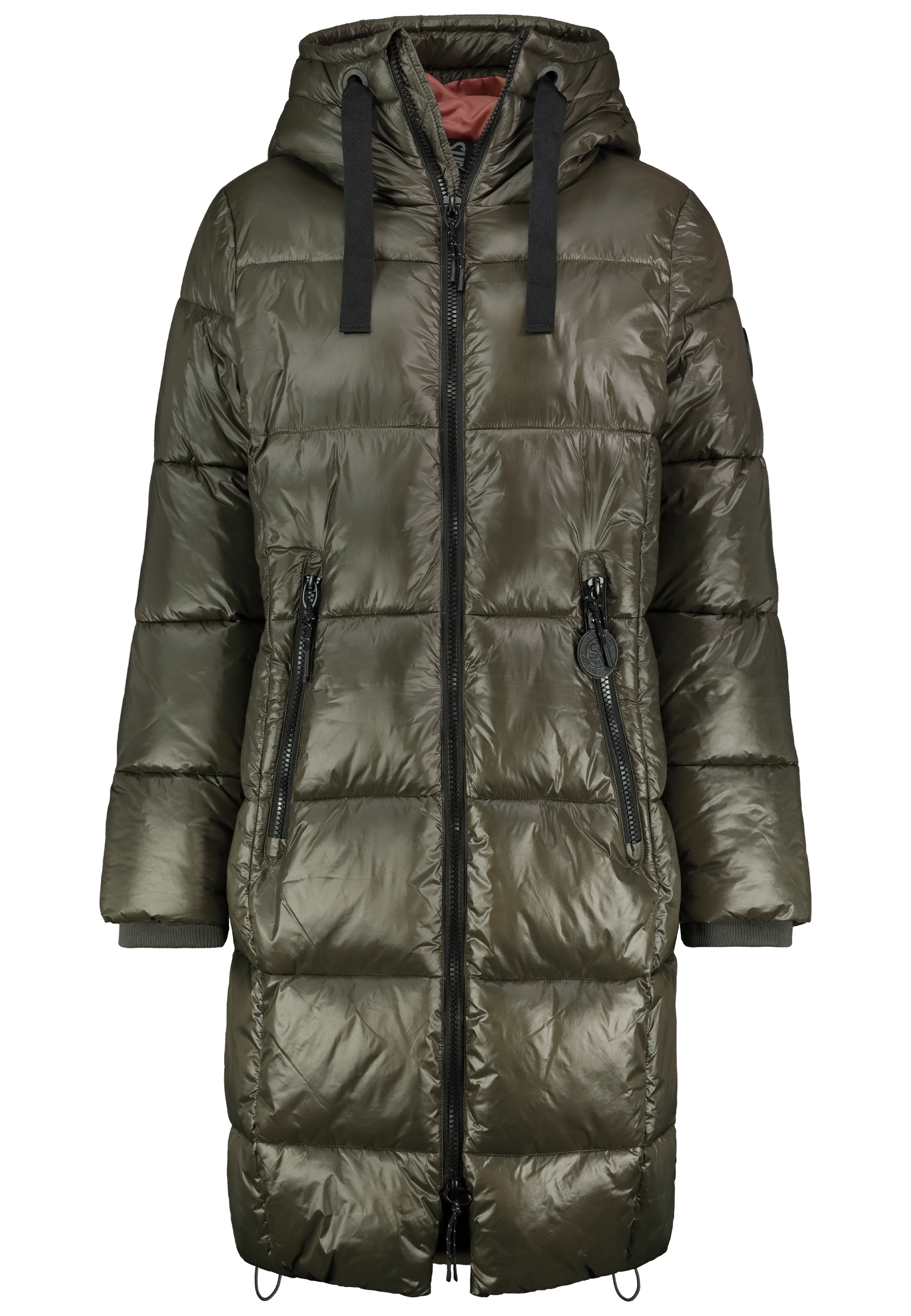 Lange Jacke mit Kapuze und Reißverschluss für kalte Tage Lange Jacke mit Kapuze und Reißverschluss für kalte Tage