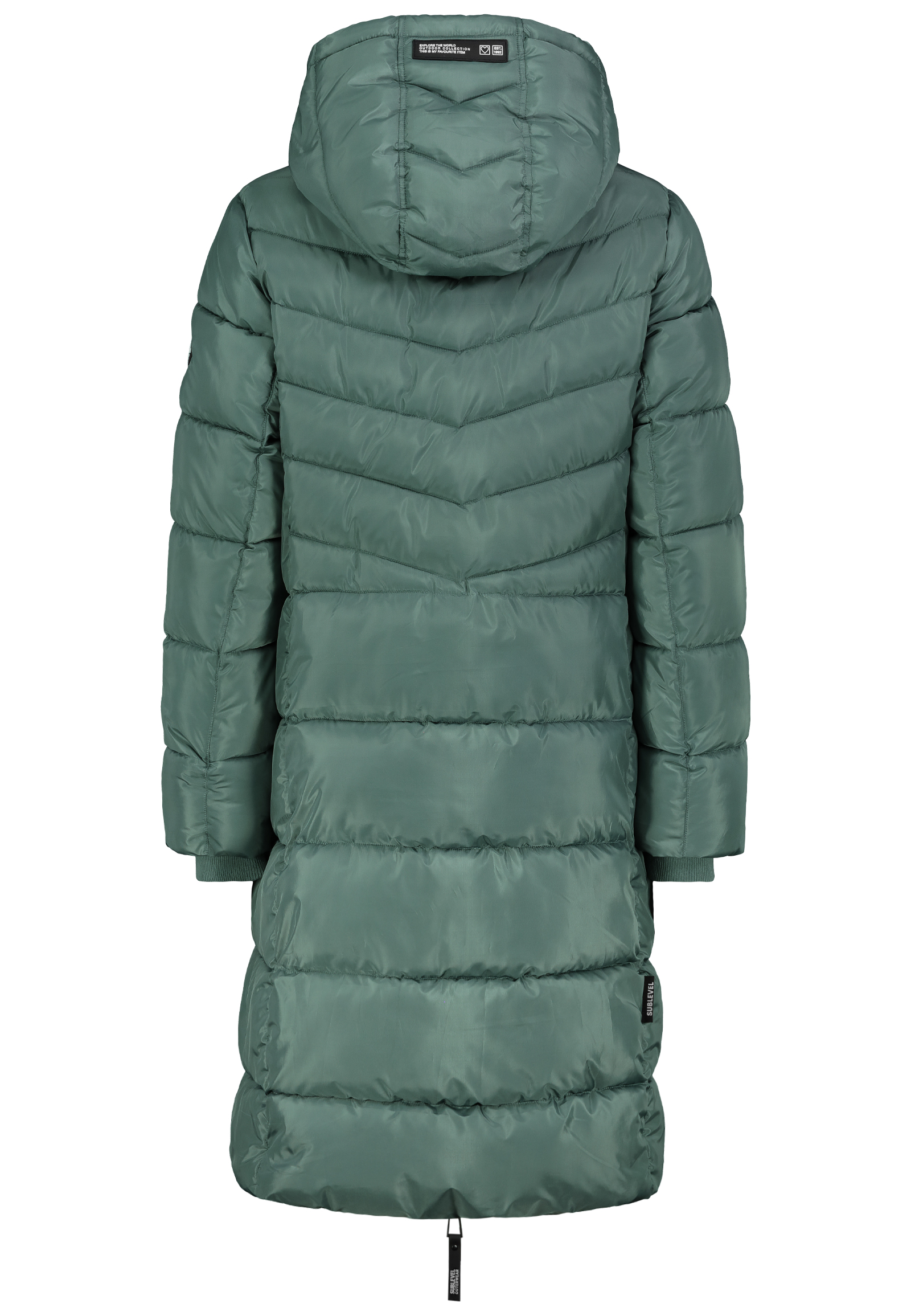 D51160AB44553A2_12400_H.jpg Langer Steppmantel mit Kapuze und Reißverschluss