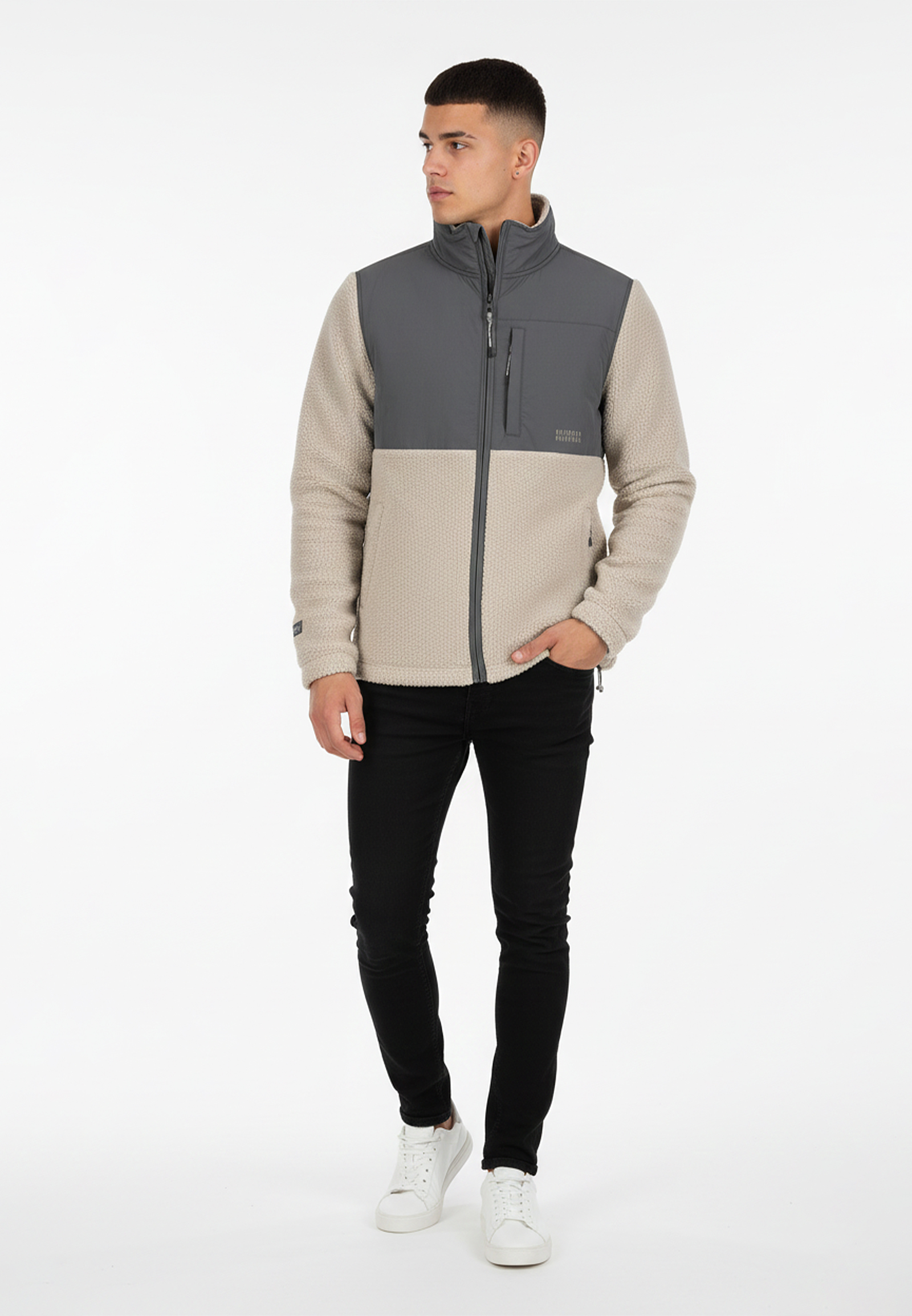 Warme Outdoorjacke Teddy Brusttasche mit Reißverschluss Warme Outdoorjacke Teddy Brusttasche mit Reißverschluss