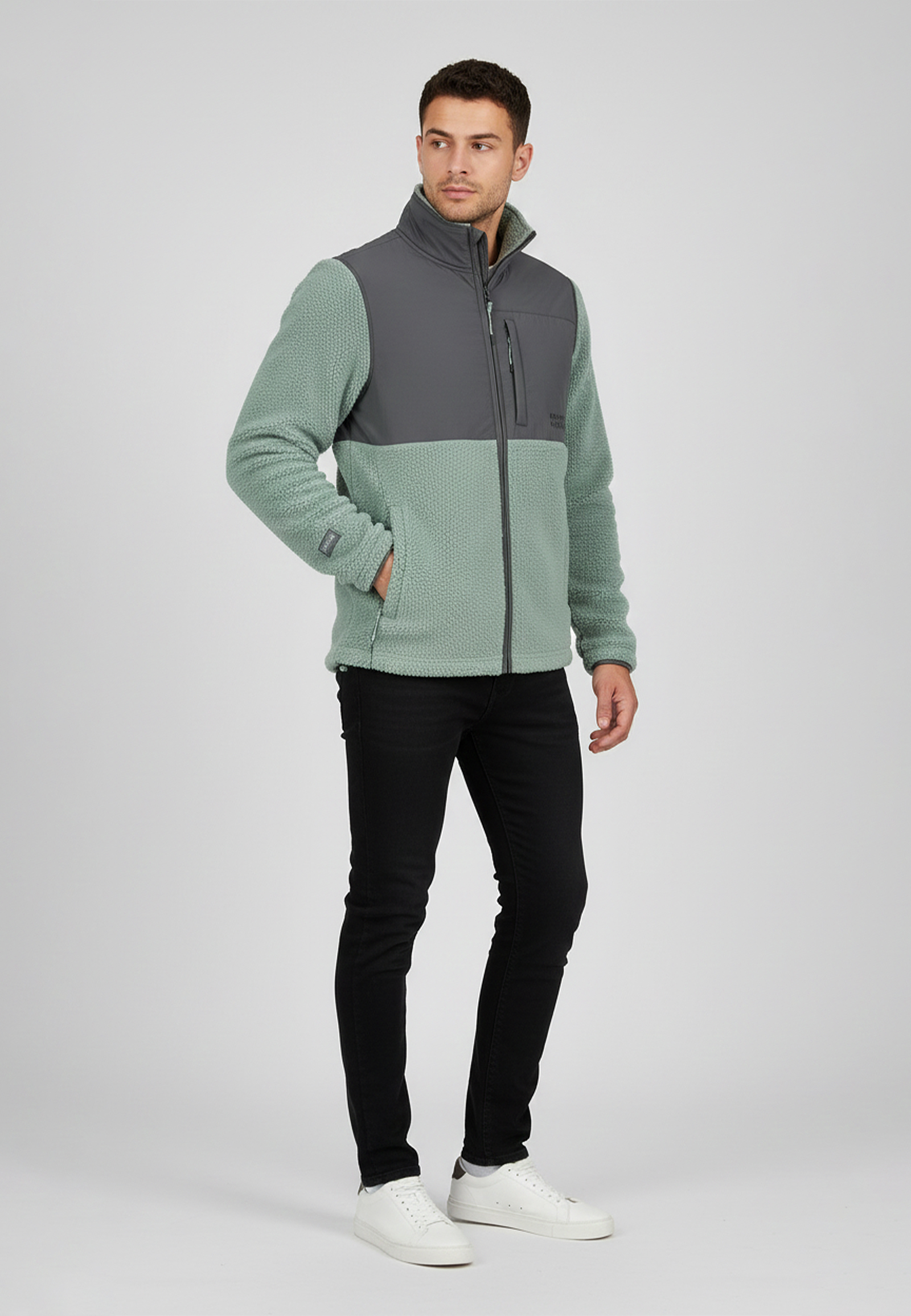 Warme Outdoorjacke Teddy Brusttasche mit Reißverschluss Warme Outdoorjacke Teddy Brusttasche mit Reißverschluss