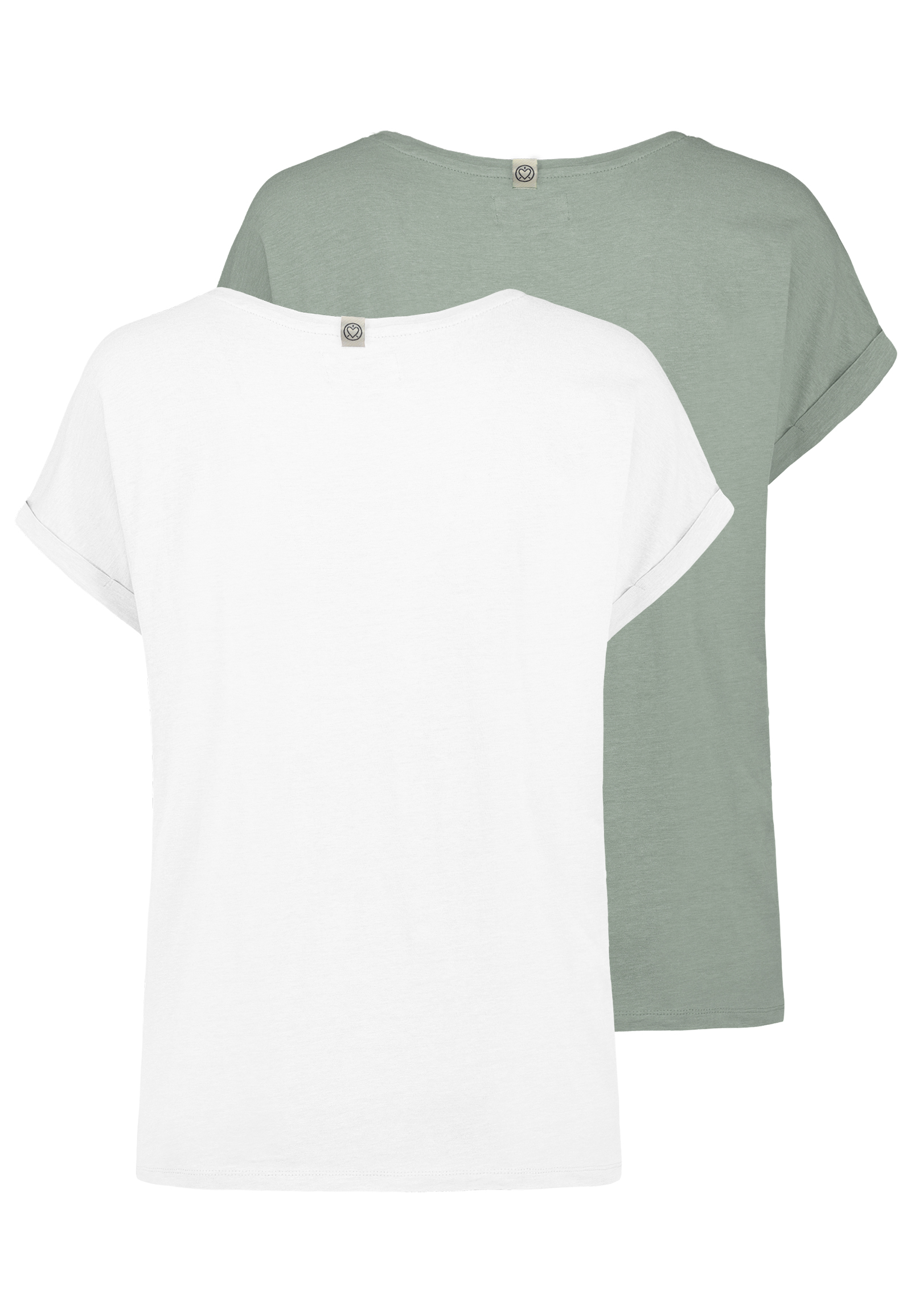 D12041AH02460E2PK2_29000_H.jpg Design T-Shirts im 2er-Pack mit Knopfdetails Umschlagärmeln