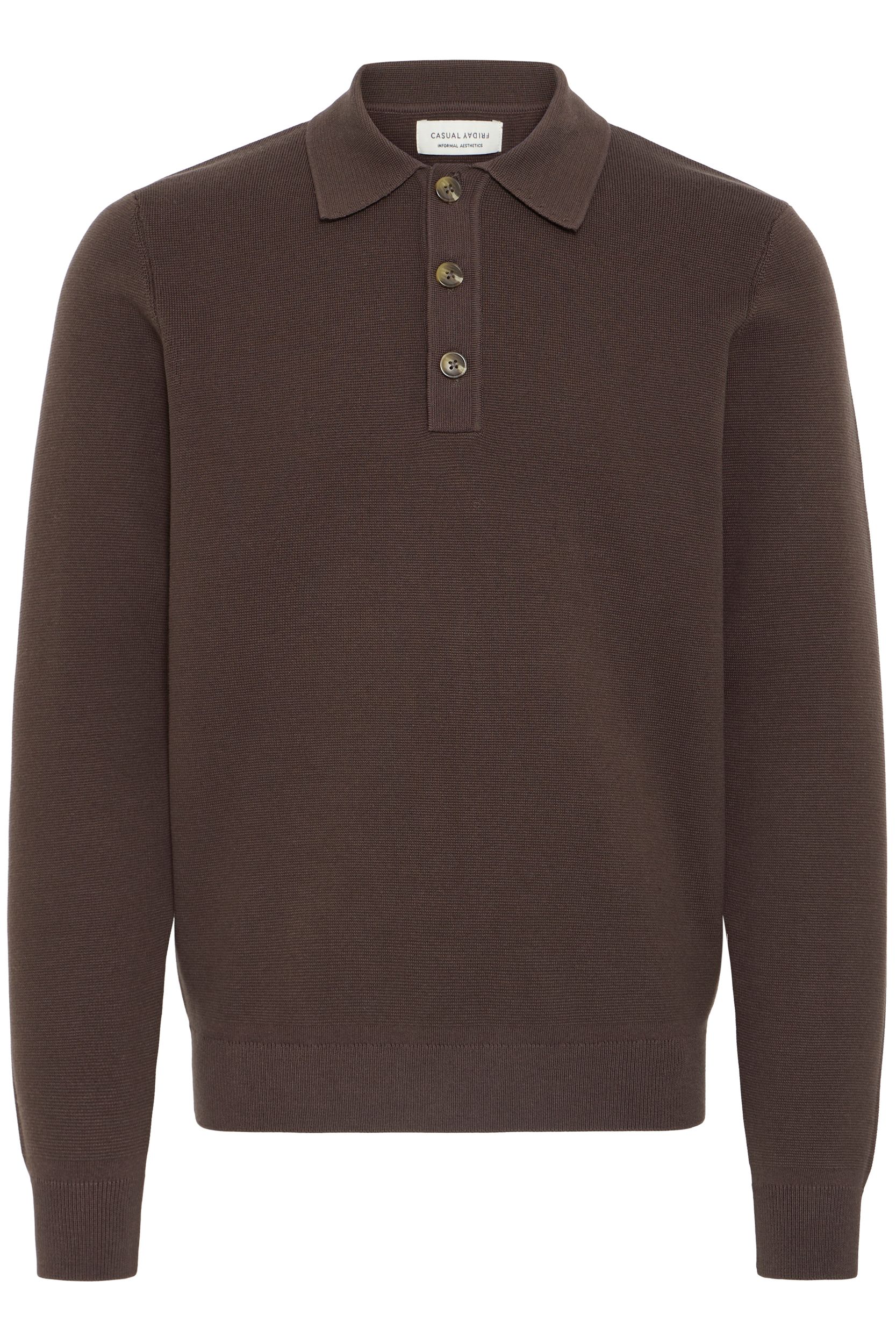 20506023_190712_100.jpg Weiches Strickoberteil mit langen Ärmeln Knöpfen und Kragen