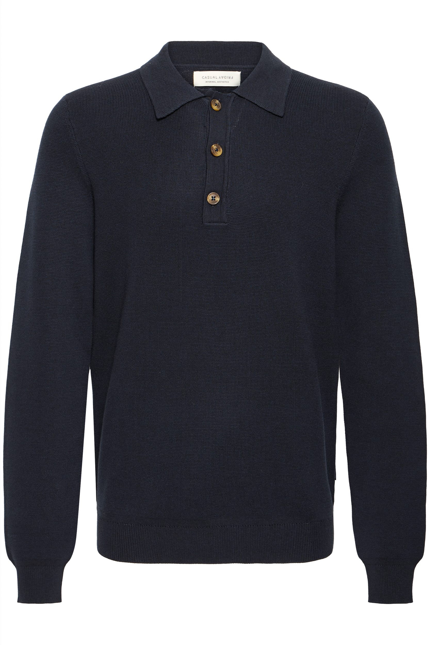 Weiches Strickoberteil mit langen Ärmeln Knöpfen und Kragen Weiches Strickoberteil mit langen Ärmeln Knöpfen und Kragen