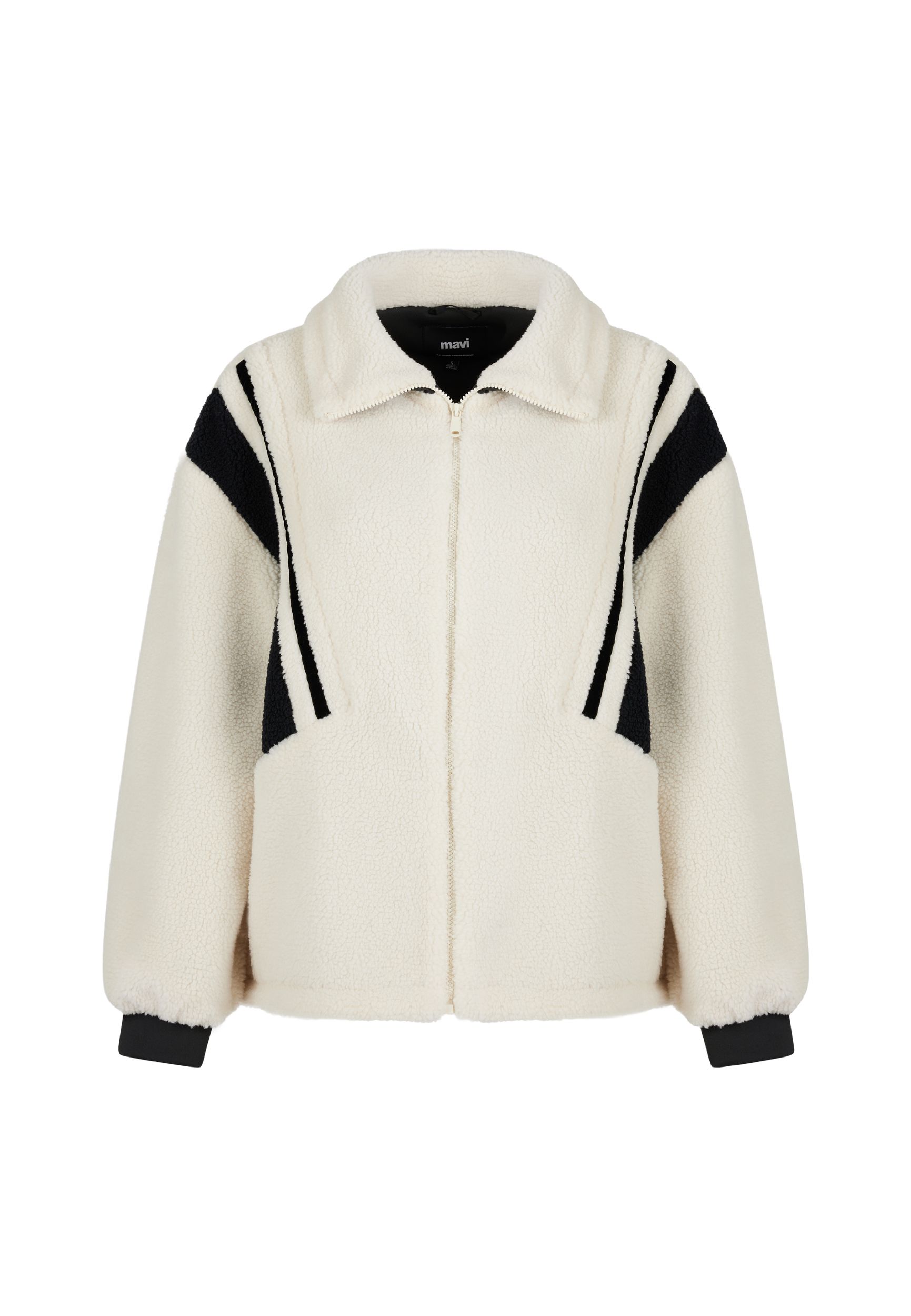 Teddyjacke mit Kontraststreifen Warm und Weich Teddyjacke mit Kontraststreifen Warm und Weich