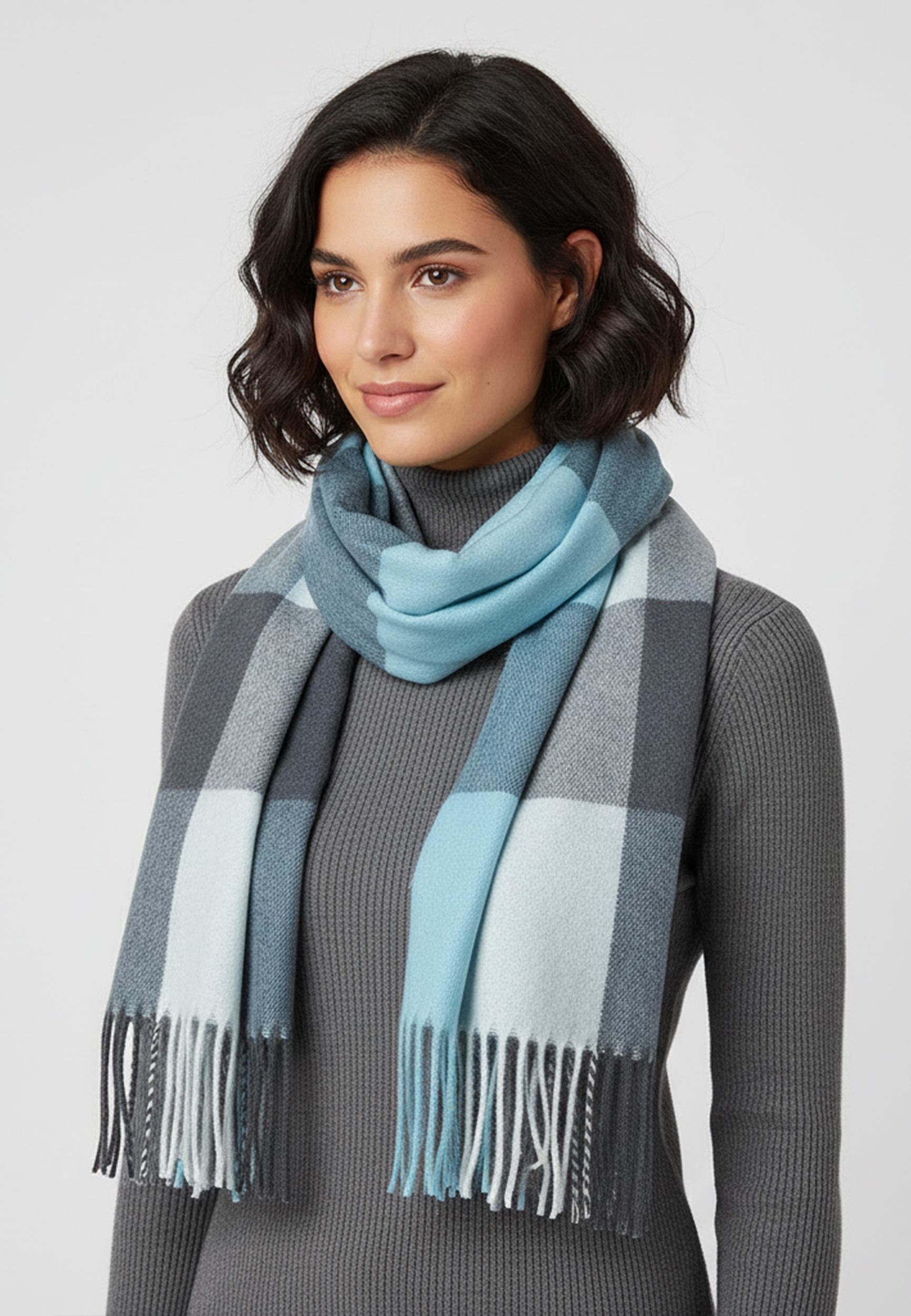 Eleganter Kaschmir-Schal mit Fransen und geometrischem Muster Weich Modisch Eleganter Kaschmir-Schal mit Fransen und geometrischem Muster Weich Modisch