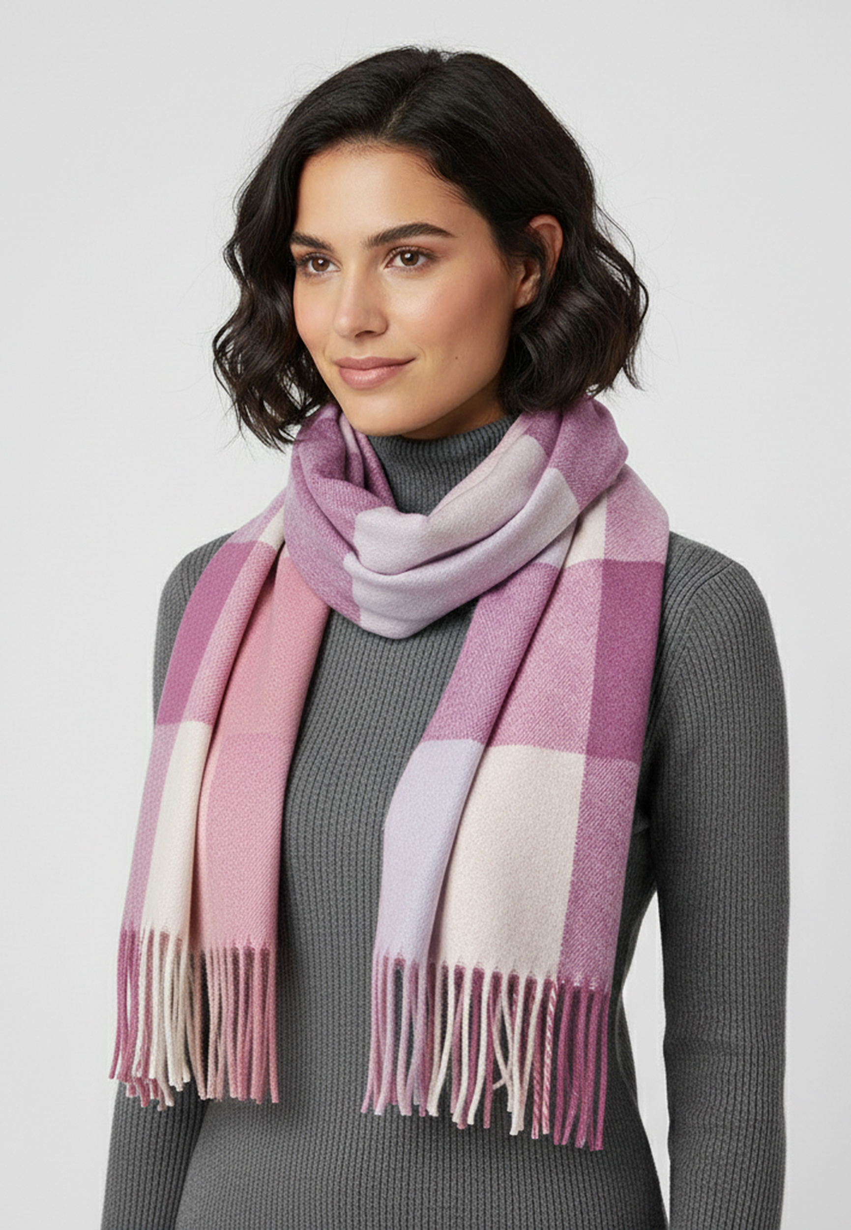 Eleganter Kaschmir-Schal mit Fransen und geometrischem Muster Weich Modisch Eleganter Kaschmir-Schal mit Fransen und geometrischem Muster Weich Modisch