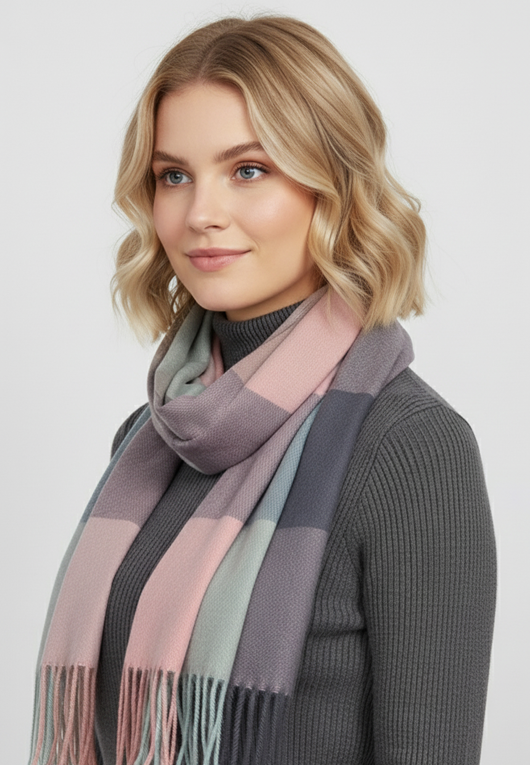 Eleganter Kaschmir-Schal mit Fransen und geometrischem Muster Weich Modisch Eleganter Kaschmir-Schal mit Fransen und geometrischem Muster Weich Modisch