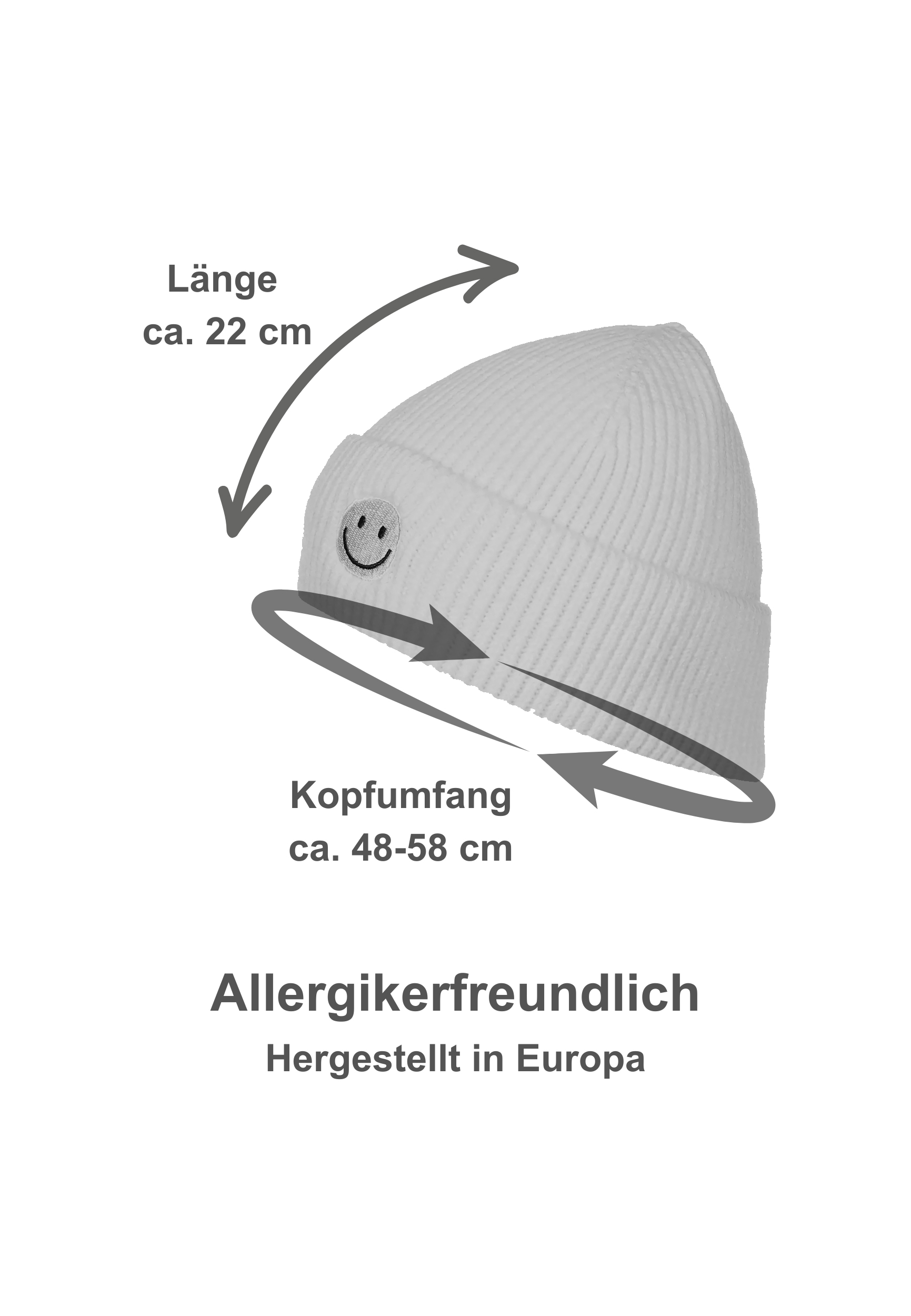 Strickmütze mit Smiley-Stickerei Strickmütze mit Smiley-Stickerei