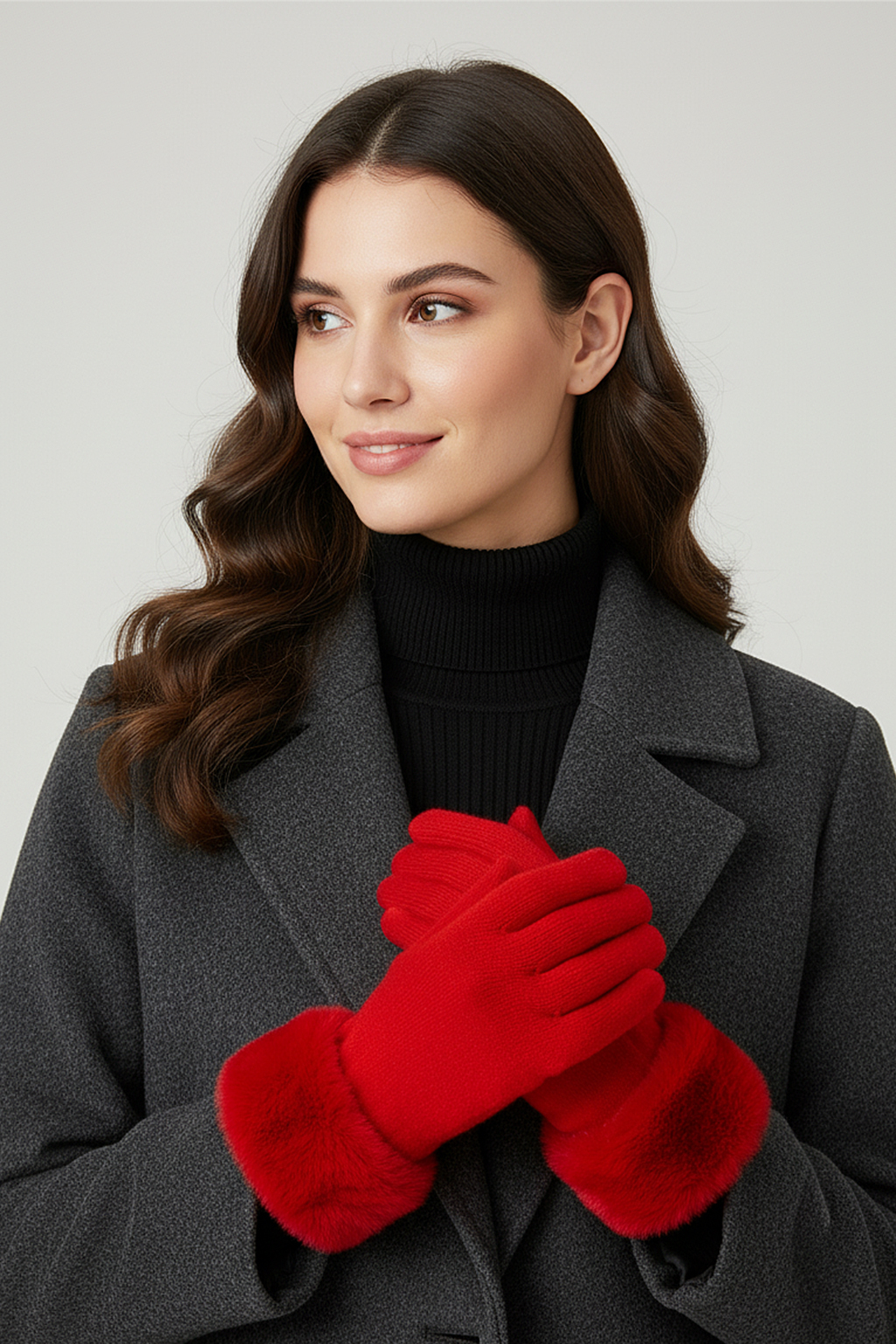 Elegante Damenhandschuhe mit Angora Flauschig Weich Elegante Damenhandschuhe mit Angora Flauschig Weich