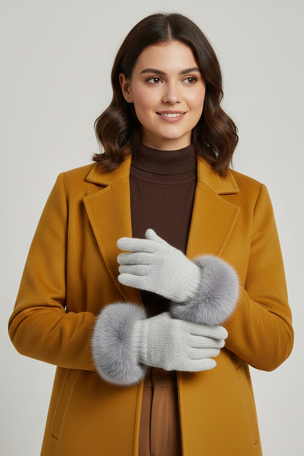 Elegante Damenhandschuhe mit Angora Flauschig Weich Elegante Damenhandschuhe mit Angora Flauschig Weich