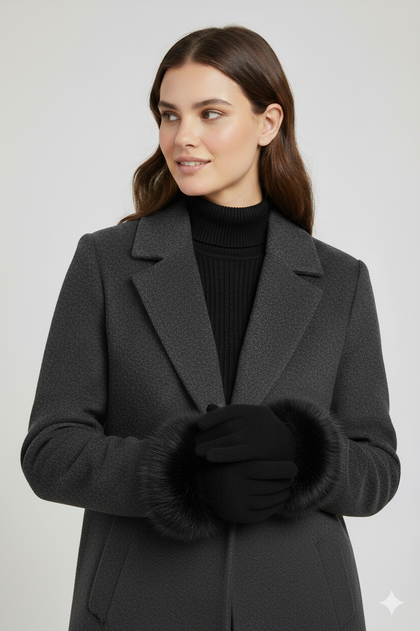 Elegante Damenhandschuhe mit Angora Flauschig Weich Elegante Damenhandschuhe mit Angora Flauschig Weich