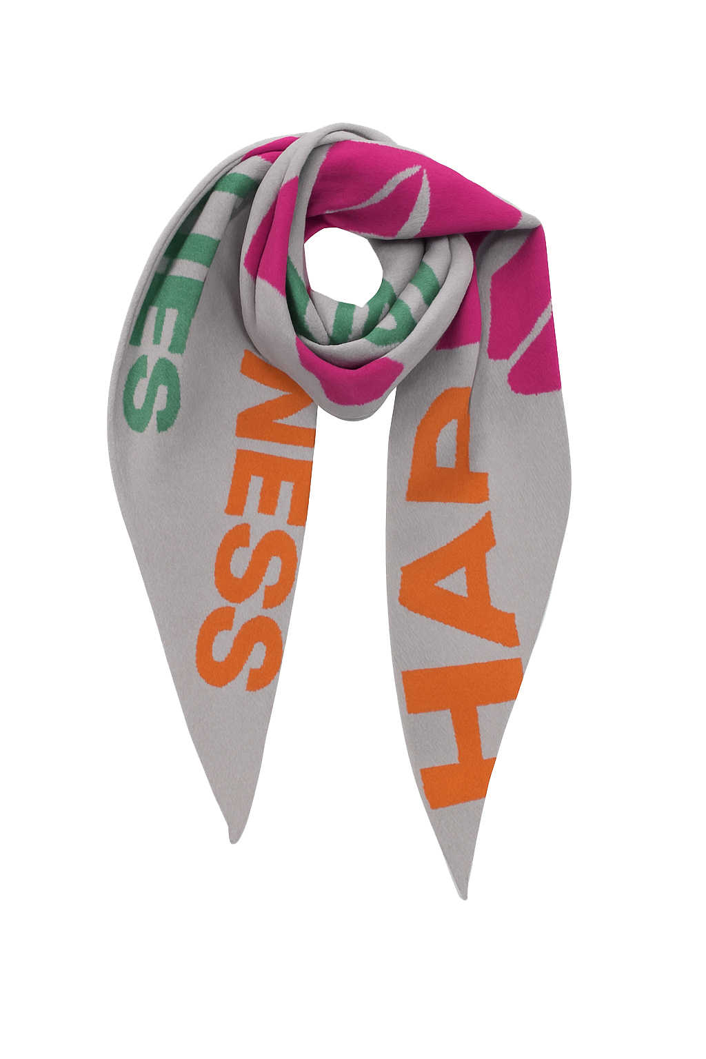 Trendiger Schal mit positivem Schriftzug Bunt Trendiger Schal mit positivem Schriftzug Bunt