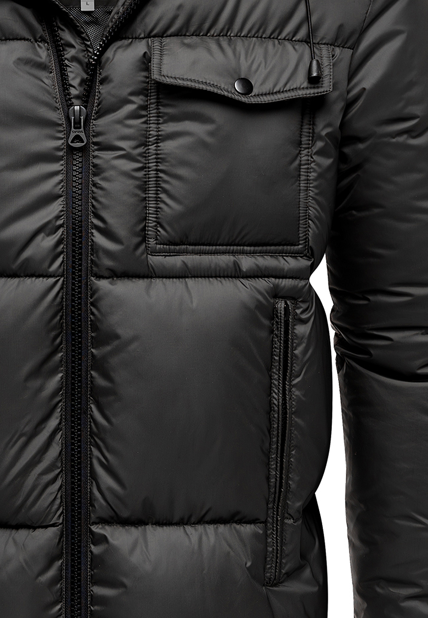 Winterjacke mit Kapuze glänzend Fleecekragen Winterjacke mit Kapuze glänzend Fleecekragen