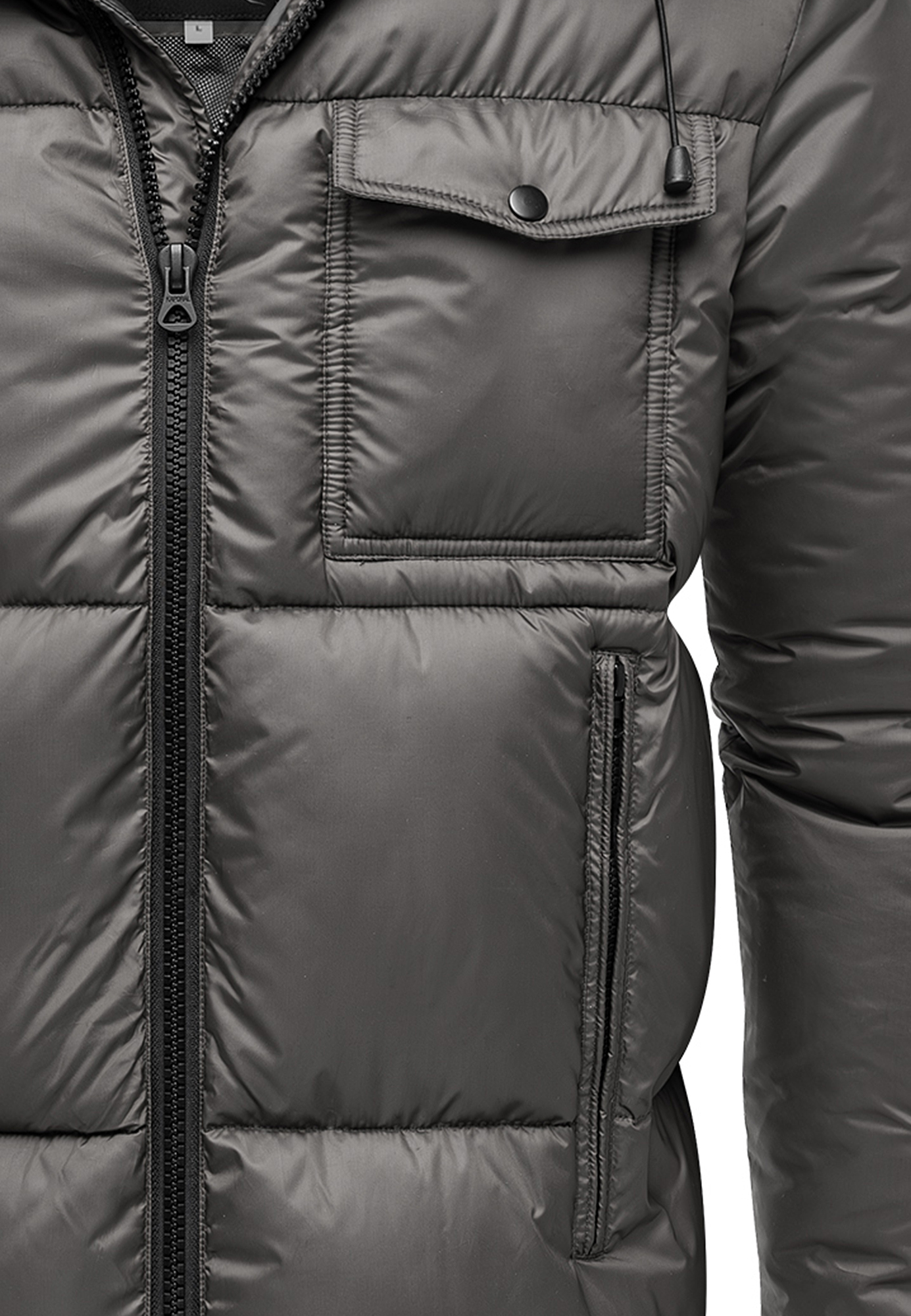 Winterjacke mit Kapuze glänzend Fleecekragen Winterjacke mit Kapuze glänzend Fleecekragen