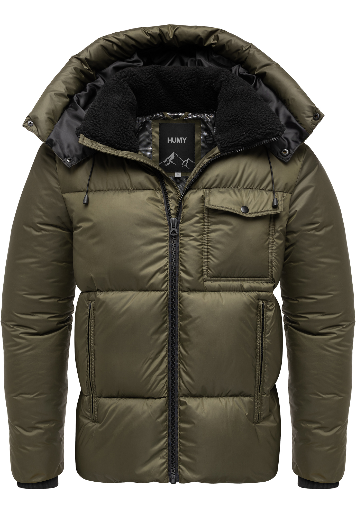 Winterjacke mit Kapuze glänzend Fleecekragen Winterjacke mit Kapuze glänzend Fleecekragen