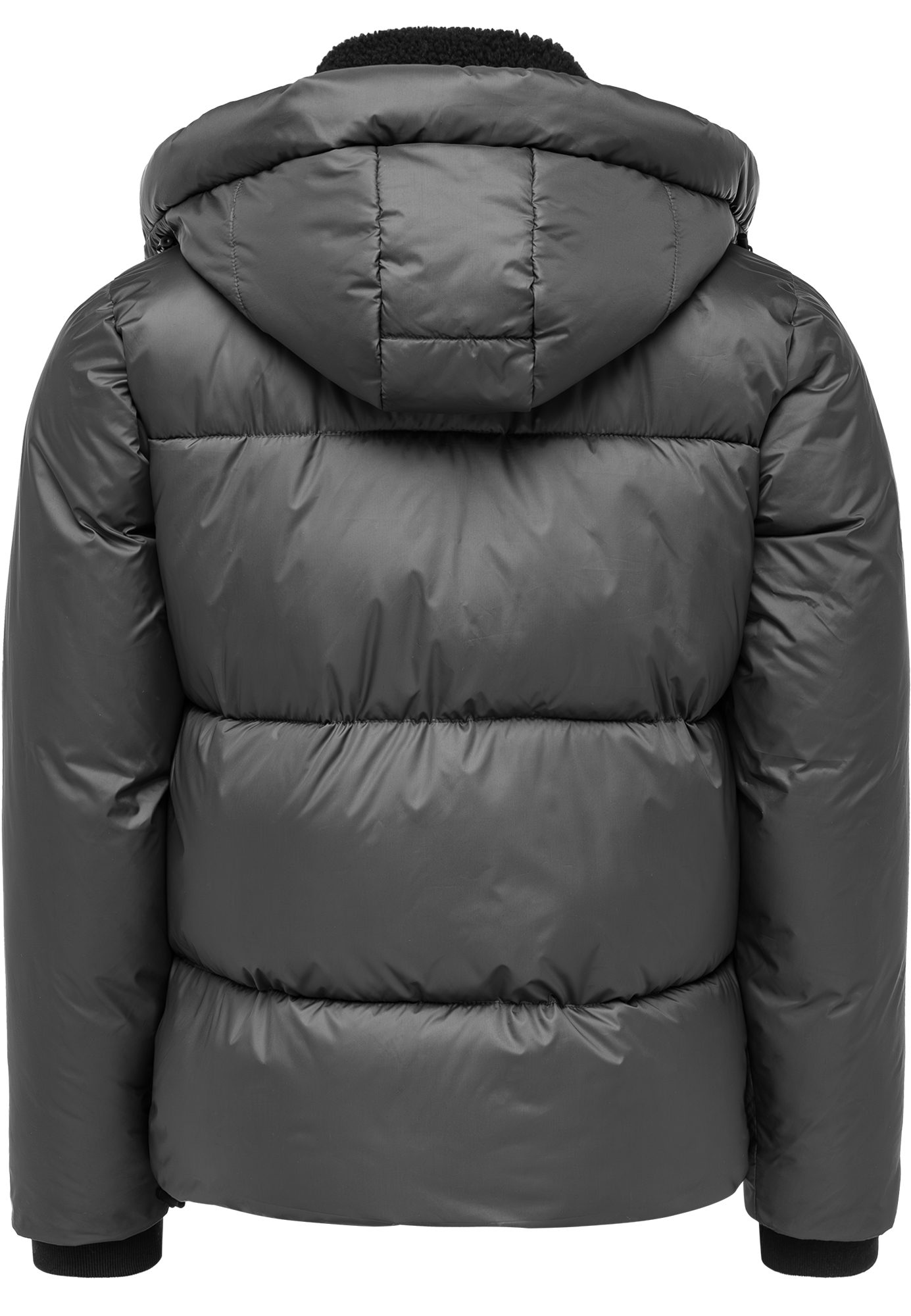 Winterjacke mit Kapuze glänzend Fleecekragen Winterjacke mit Kapuze glänzend Fleecekragen