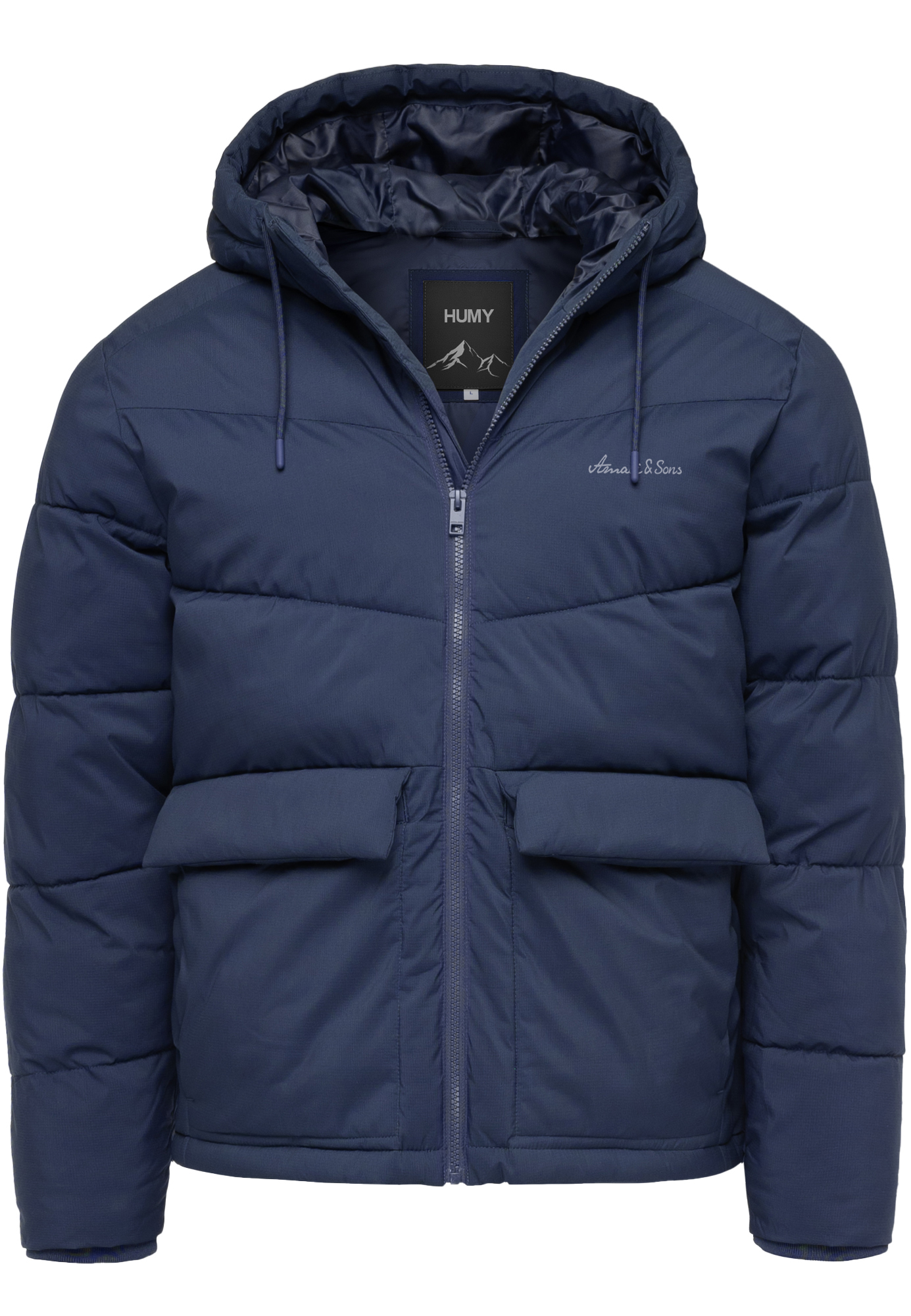 Winterjacke mit Kapuze gesteppte Form Gefüttert Warm Winterjacke mit Kapuze gesteppte Form Gefüttert Warm