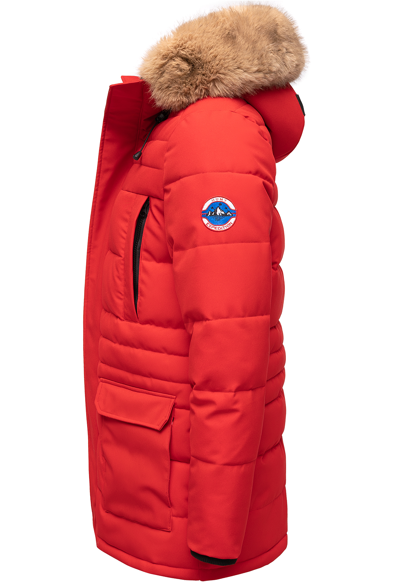 Winterjacke warm gefüttert Kapuze 4 Taschen Winterjacke warm gefüttert Kapuze 4 Taschen