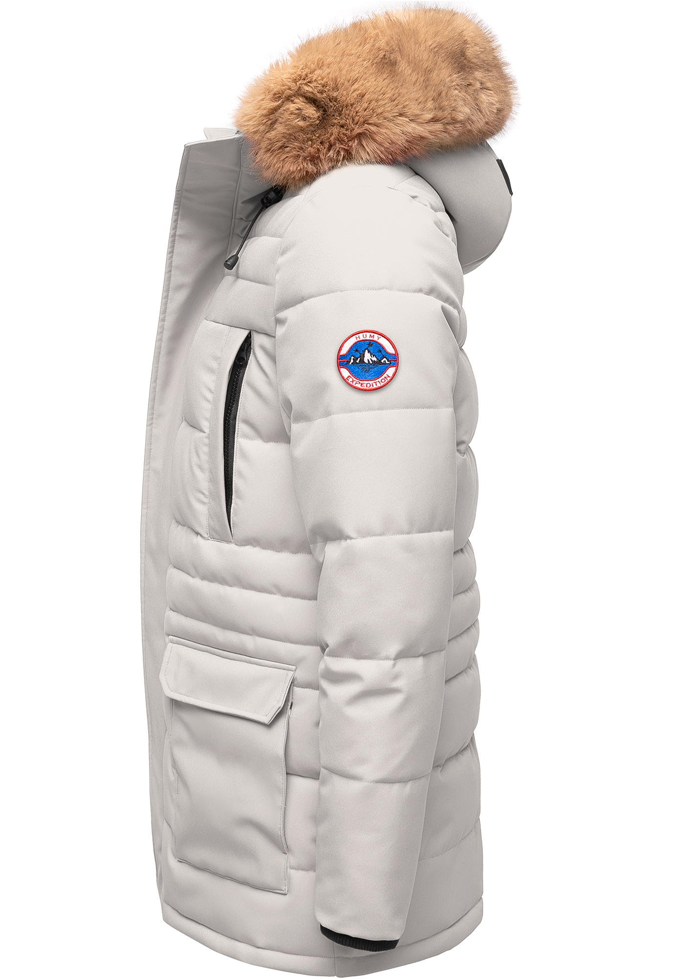 Winterjacke warm gefüttert Kapuze 4 Taschen Winterjacke warm gefüttert Kapuze 4 Taschen
