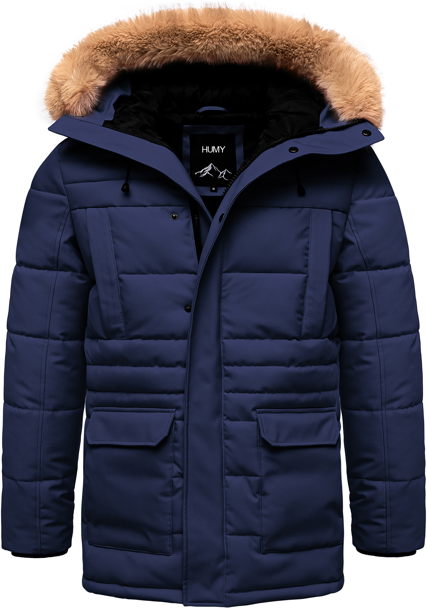 Winterjacke warm gefüttert Kapuze 4 Taschen Winterjacke warm gefüttert Kapuze 4 Taschen