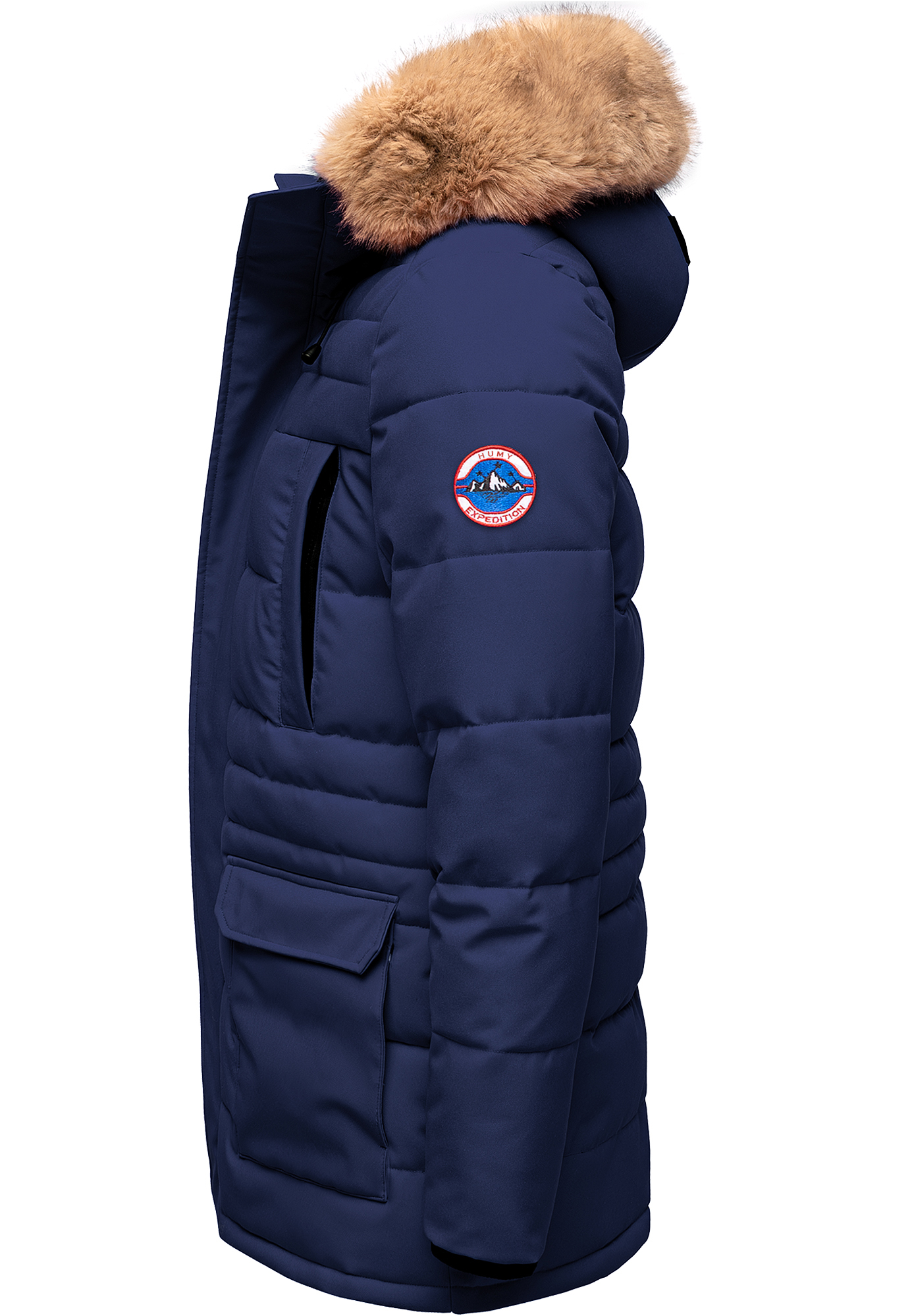 Winterjacke warm gefüttert Kapuze 4 Taschen Winterjacke warm gefüttert Kapuze 4 Taschen