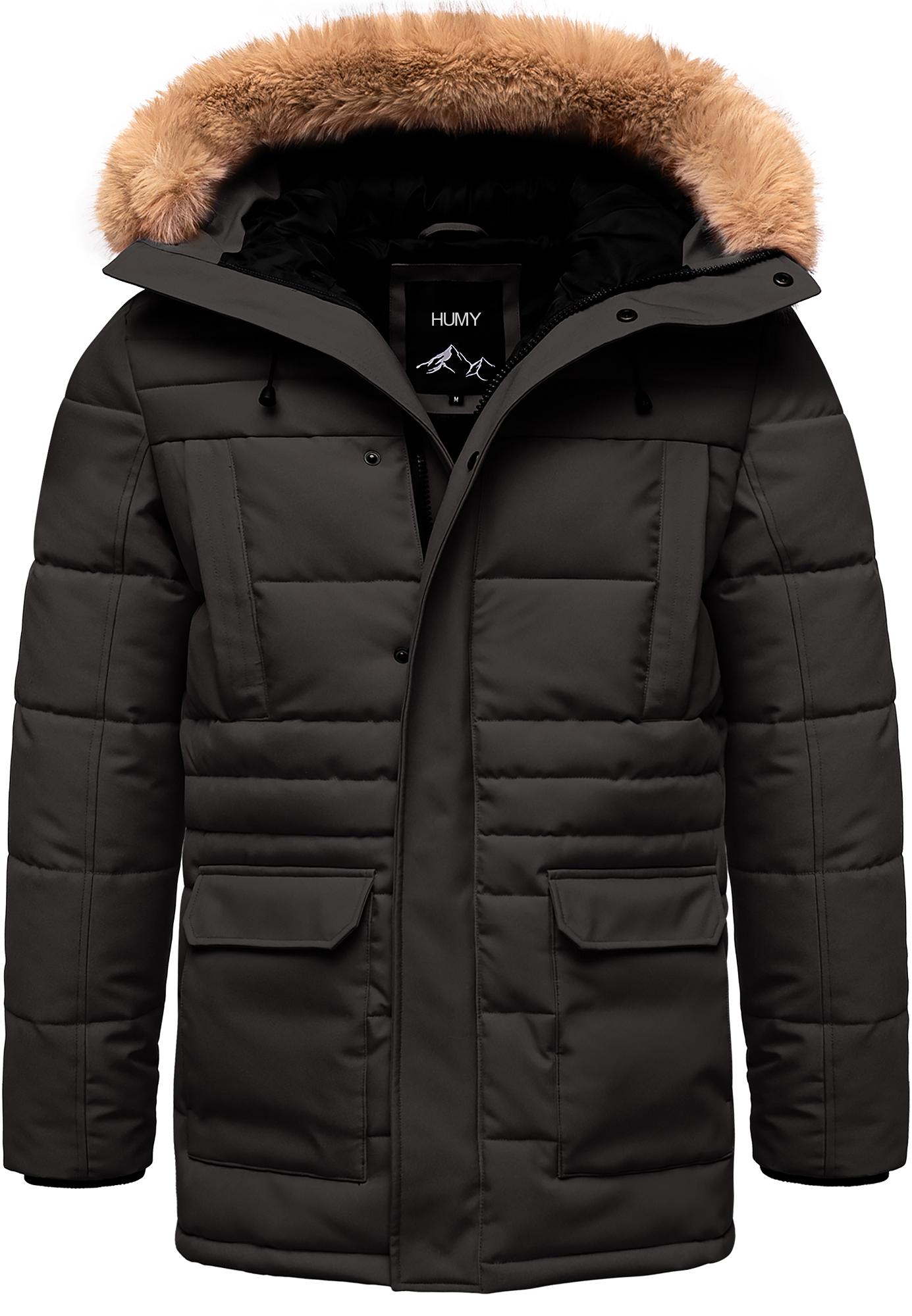 Winterjacke warm gefüttert Kapuze 4 Taschen Winterjacke warm gefüttert Kapuze 4 Taschen