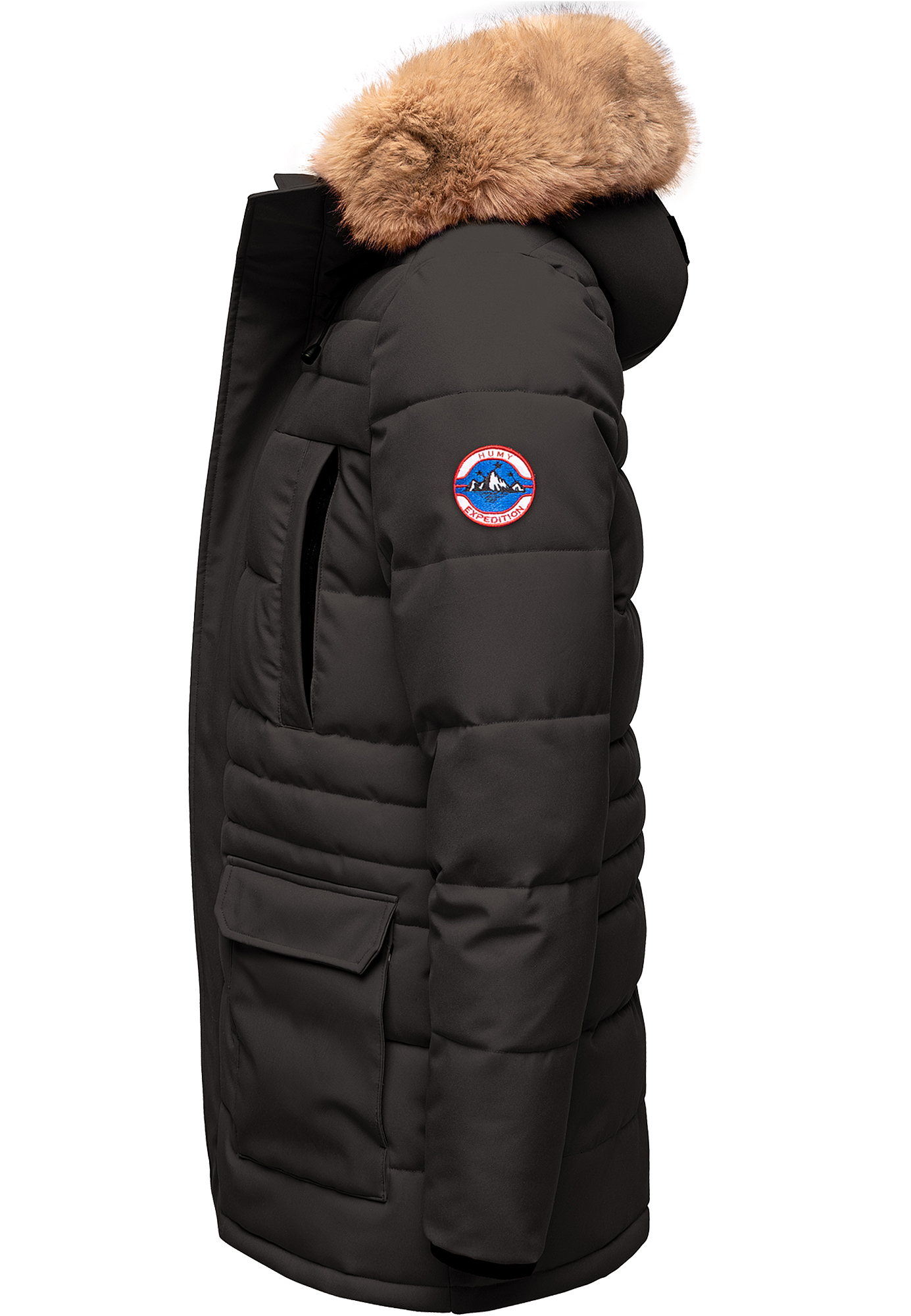 Winterjacke warm gefüttert Kapuze 4 Taschen Winterjacke warm gefüttert Kapuze 4 Taschen