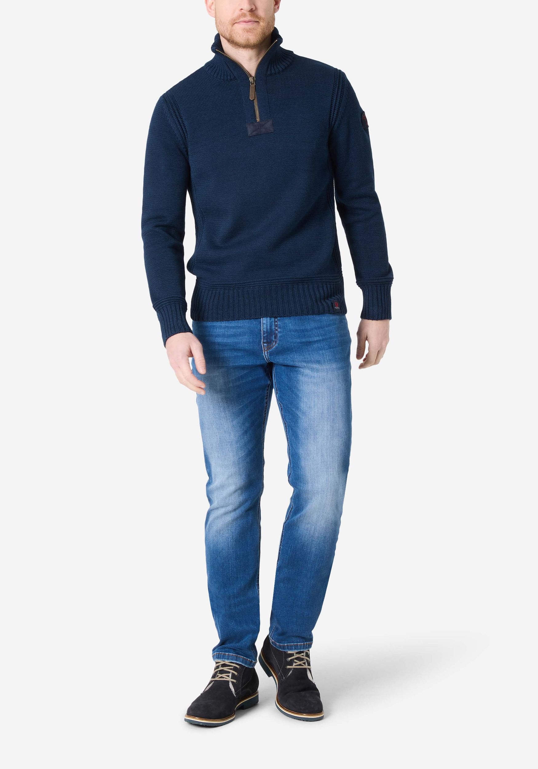 28-10233-01-9020_3111_6.jpg Rollkragen-Pullover mit Reißverschluss Ellenbogen-Patches