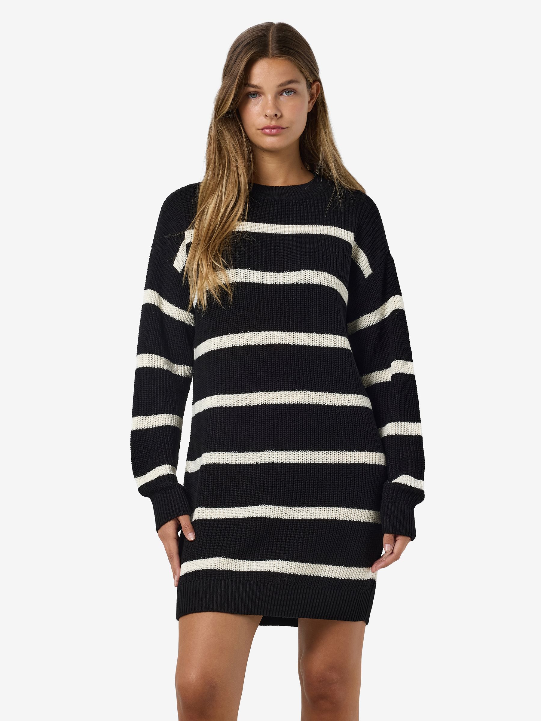 27027577_4523961_3.jpg Gestreiftes Strickkleid mit Rundhalsausschnitt