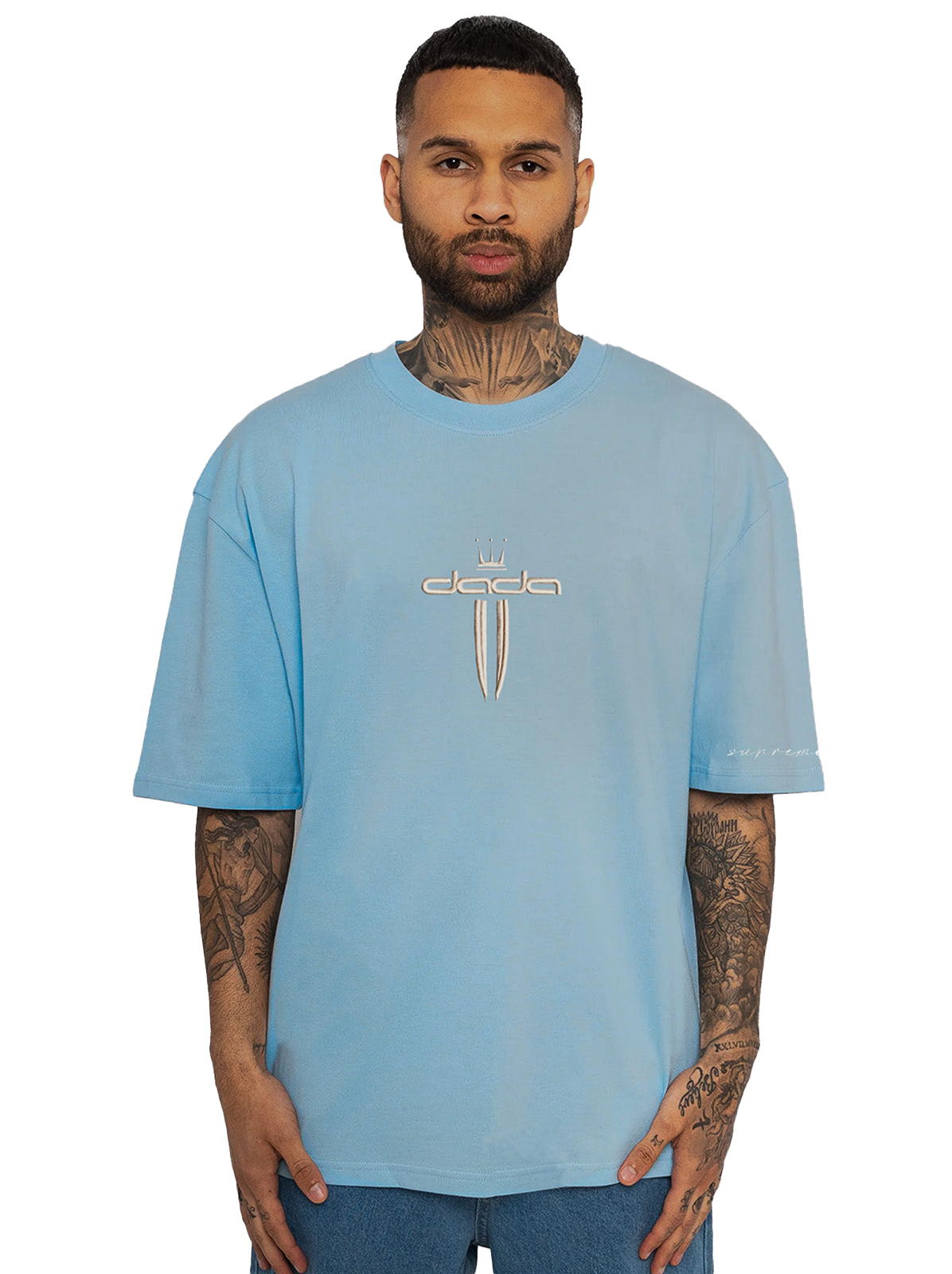 T-Shirt mit Signature Stickerei Weit Oversize T-Shirt mit Signature Stickerei Weit Oversize