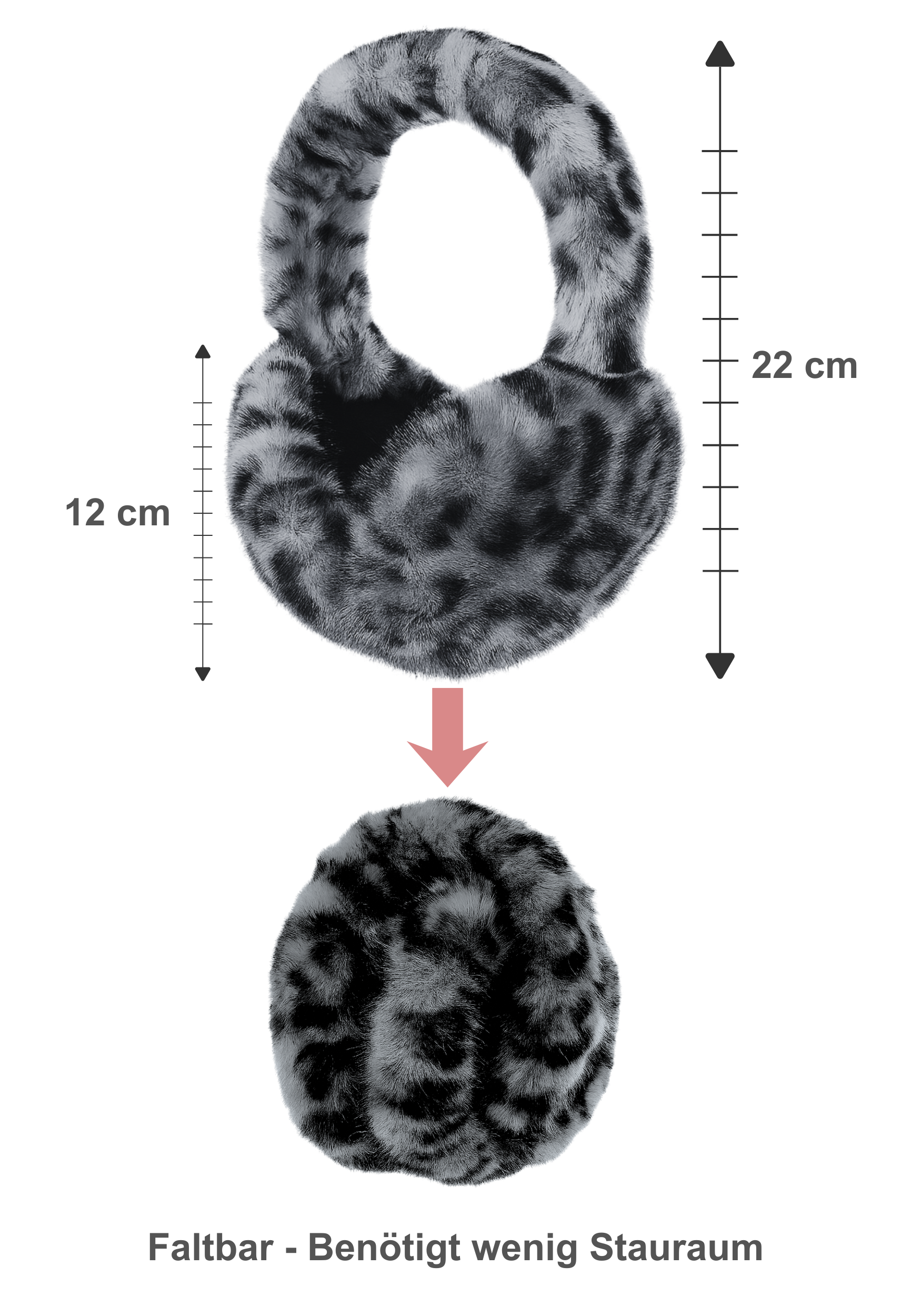 FAERA faltbare Ohrwärmer aus Kunstfell Leo Animalprint Plüsch FAERA faltbare Ohrwärmer aus Kunstfell Leo Animalprint Plüsch