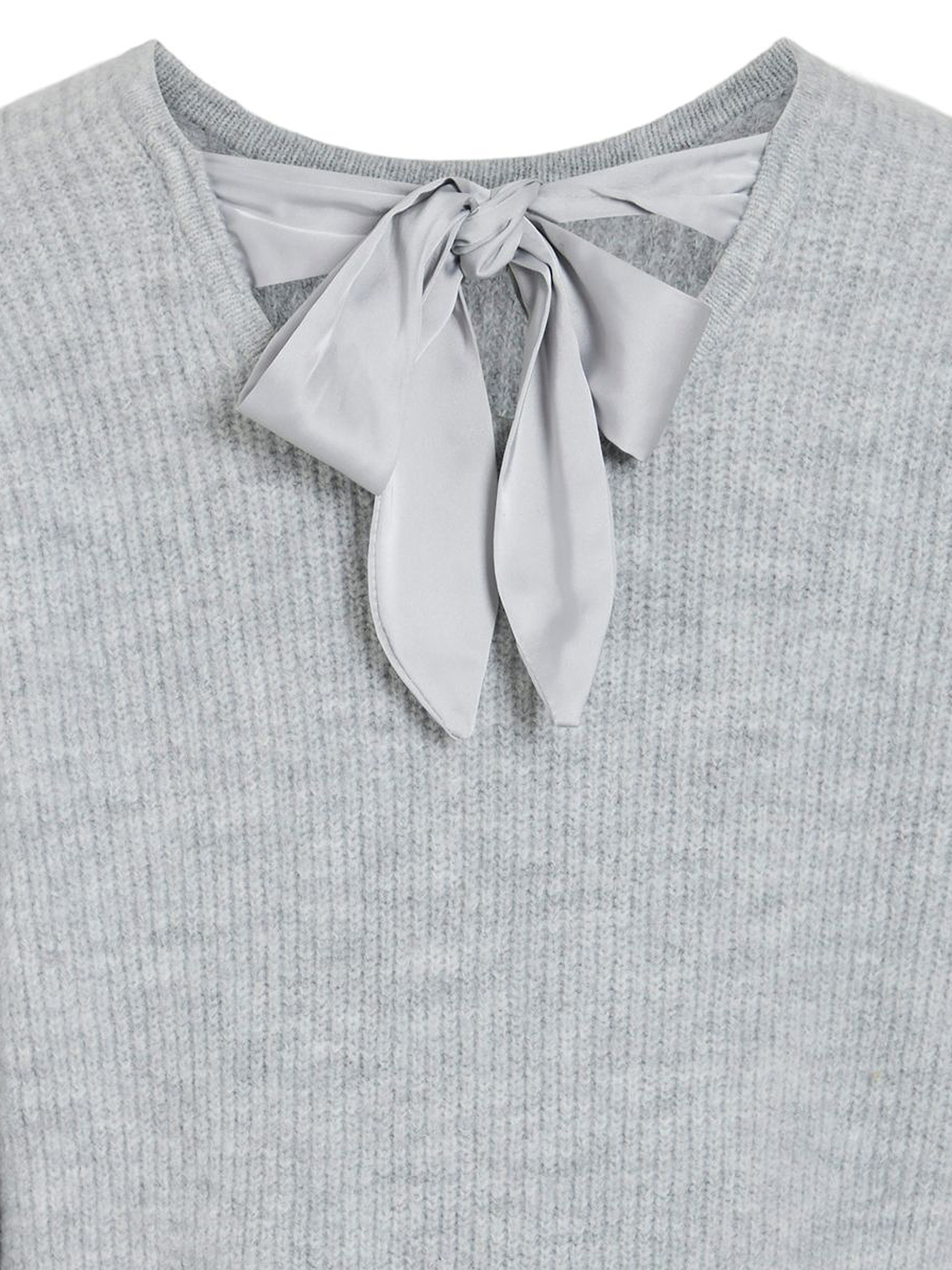 Pullover mit Schleifen-Detail und geripptem Design Pullover mit Schleifen-Detail und geripptem Design