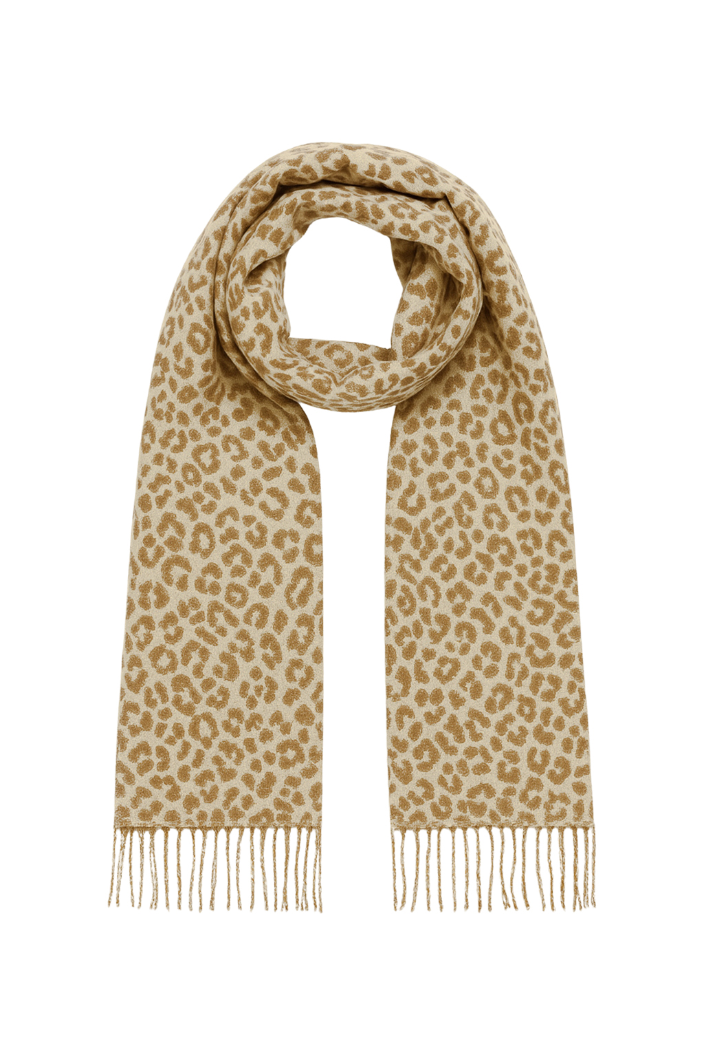 Schal mit Leopardenmuster Fransen weich und angenehm Schal mit Leopardenmuster Fransen weich und angenehm