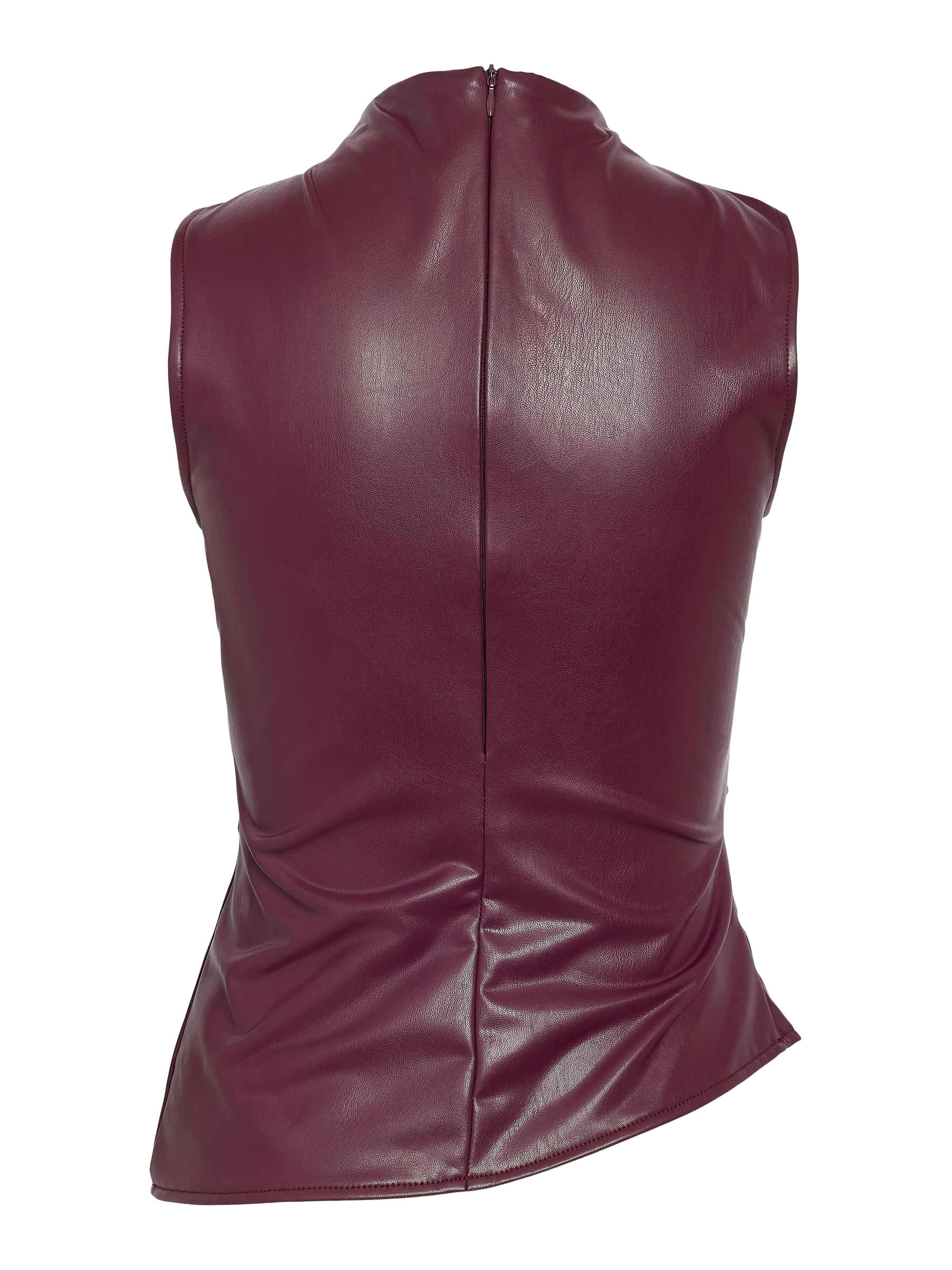 Damen Top Kunstleder figurbetont Reißverschluss ohne Ärmel Damen Top Kunstleder figurbetont Reißverschluss ohne Ärmel