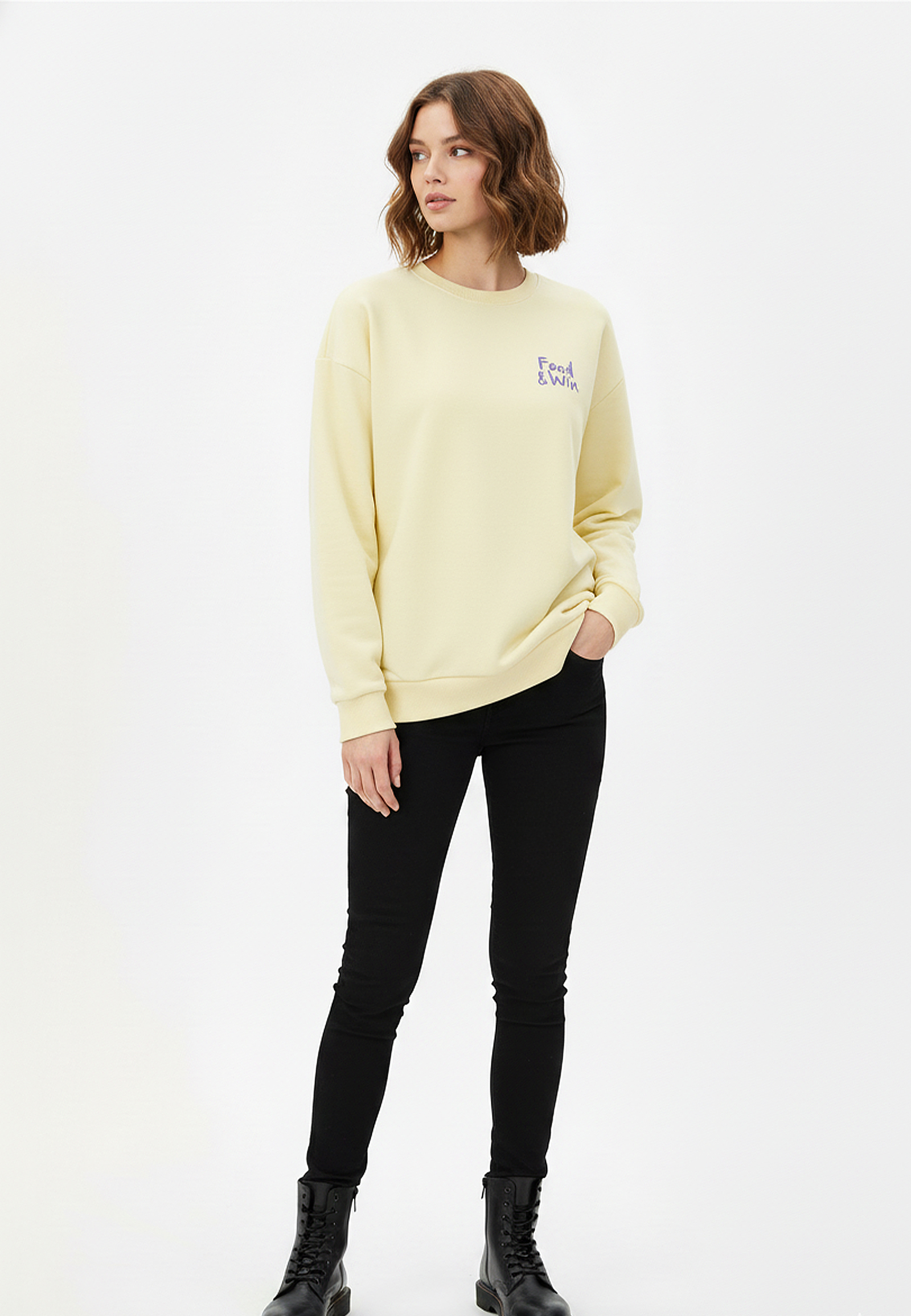 Sweatshirt mit modernen Prints Dropped Shoulder Sweatshirt mit modernen Prints Dropped Shoulder