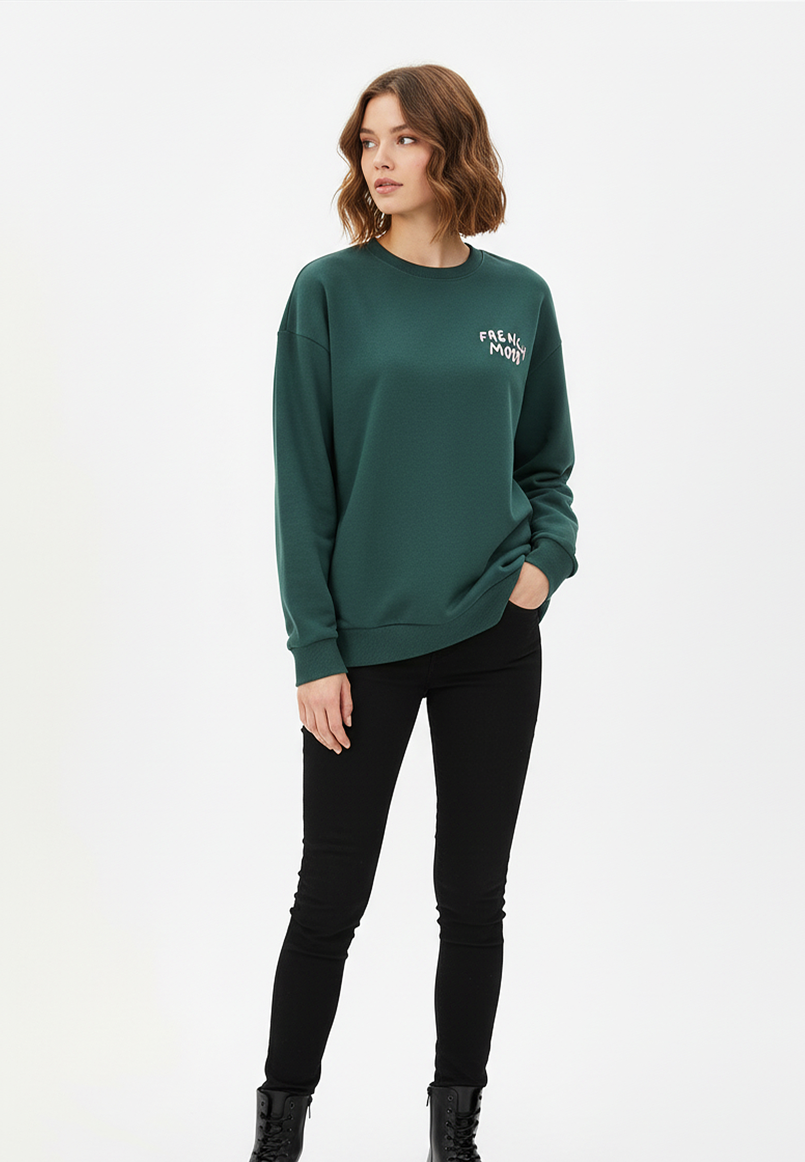Sweatshirt mit modernen Prints Dropped Shoulder Sweatshirt mit modernen Prints Dropped Shoulder