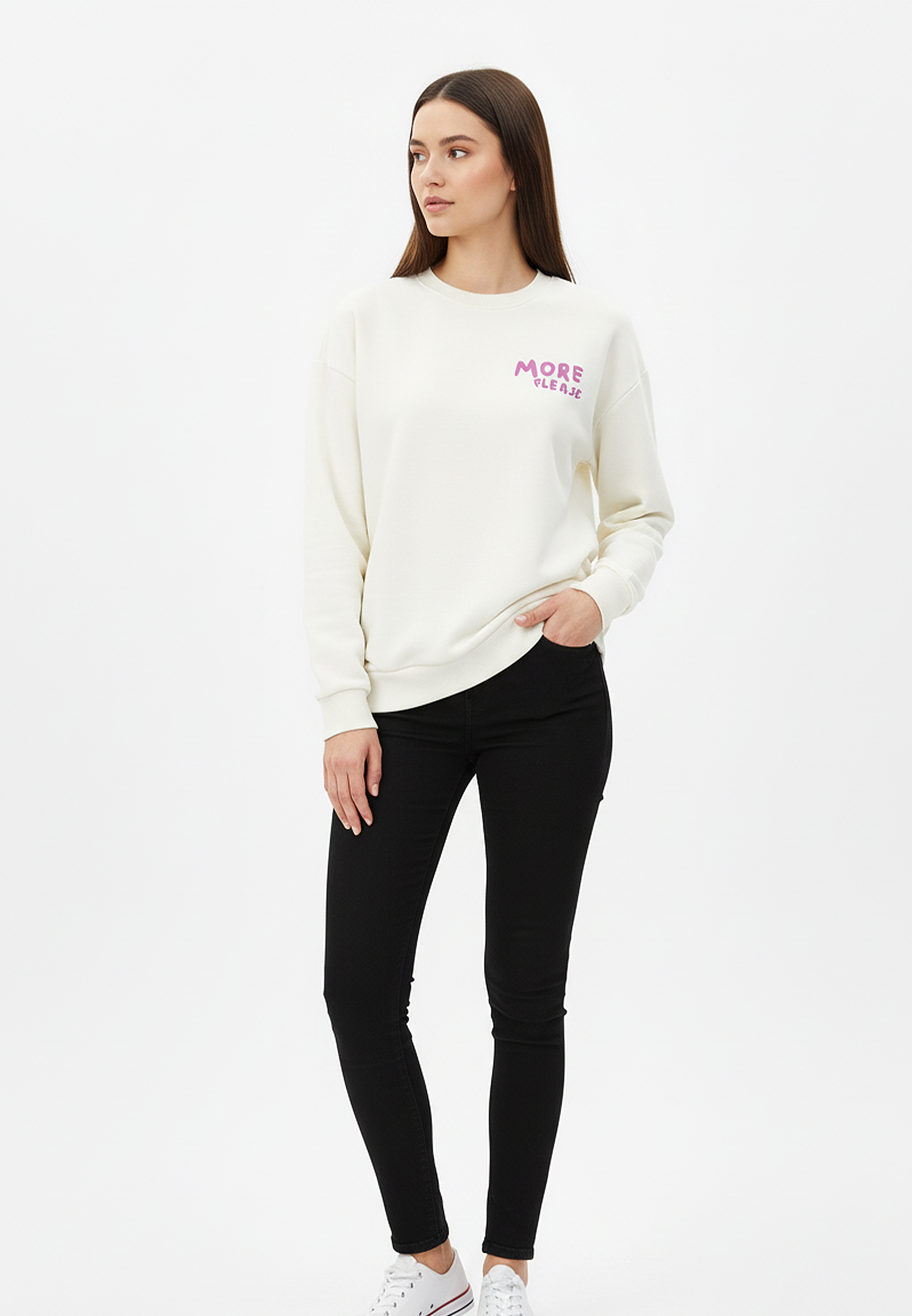 Sweatshirt mit modernen Prints Dropped Shoulder Sweatshirt mit modernen Prints Dropped Shoulder