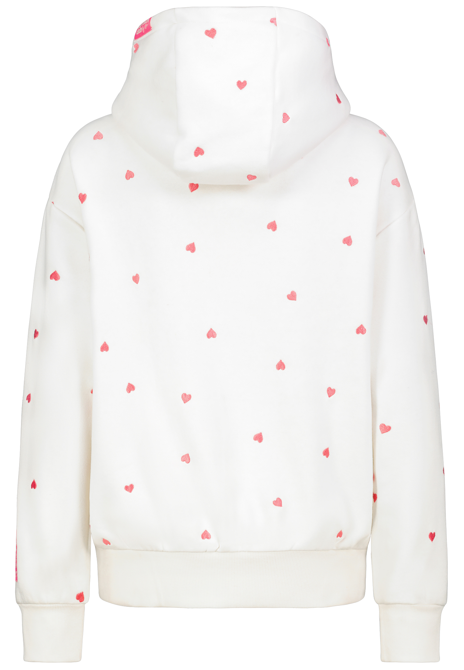 Kapuzensweatshirt mit Aufdruck und Stickerei Herz Gepunktet Kapuzensweatshirt mit Aufdruck und Stickerei Herz Gepunktet